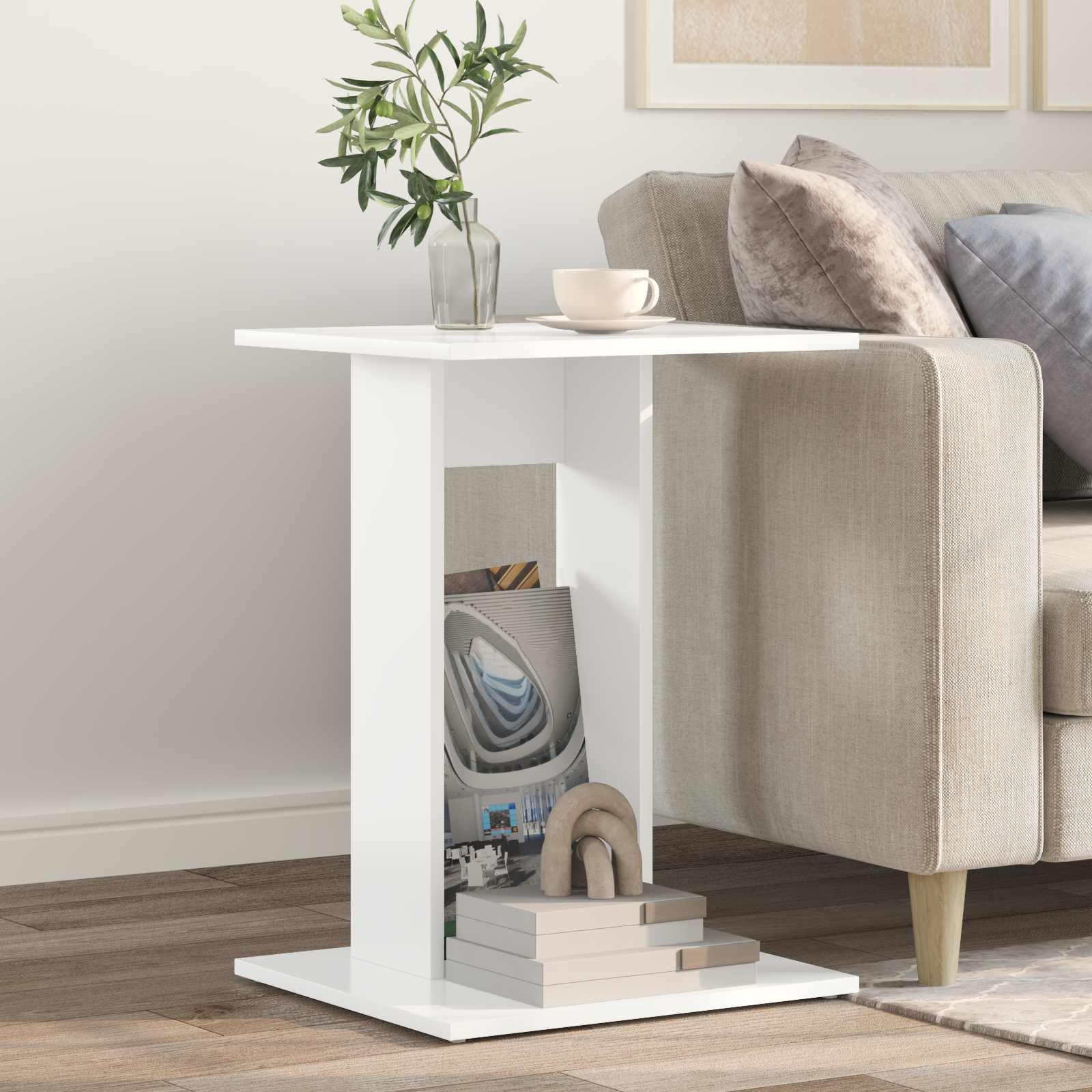 Sidebord Hvid 45 x 40 x 62,5 cm Konstrueret træ billede