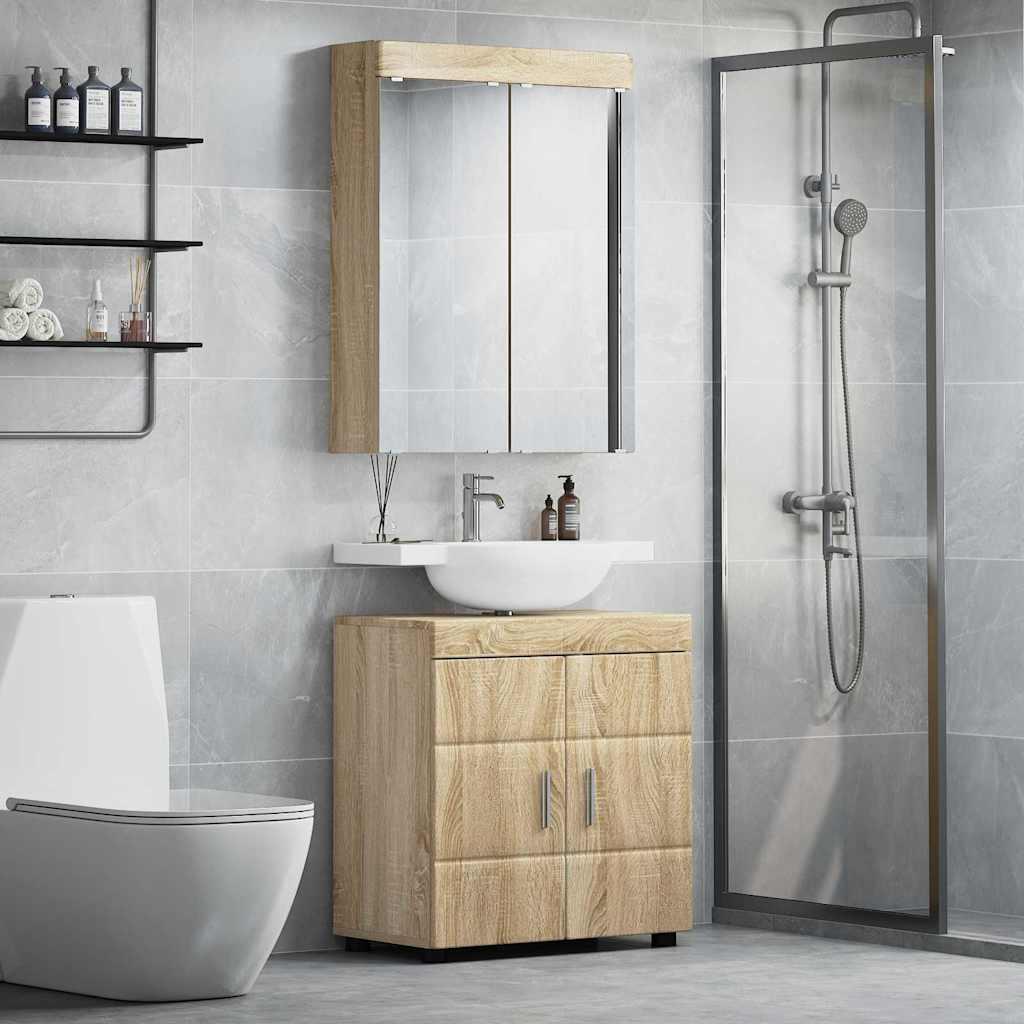 vidaXL Badeværelsesmøbel sæt TULUM 2 stk. Sonoma eg 60 x 34 x 63 cm