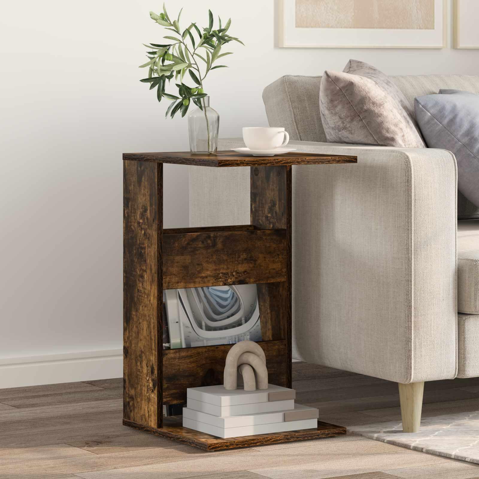 Sidebord Røget eg 40 x 35 x 60,5 cm Konstrueret træ billede