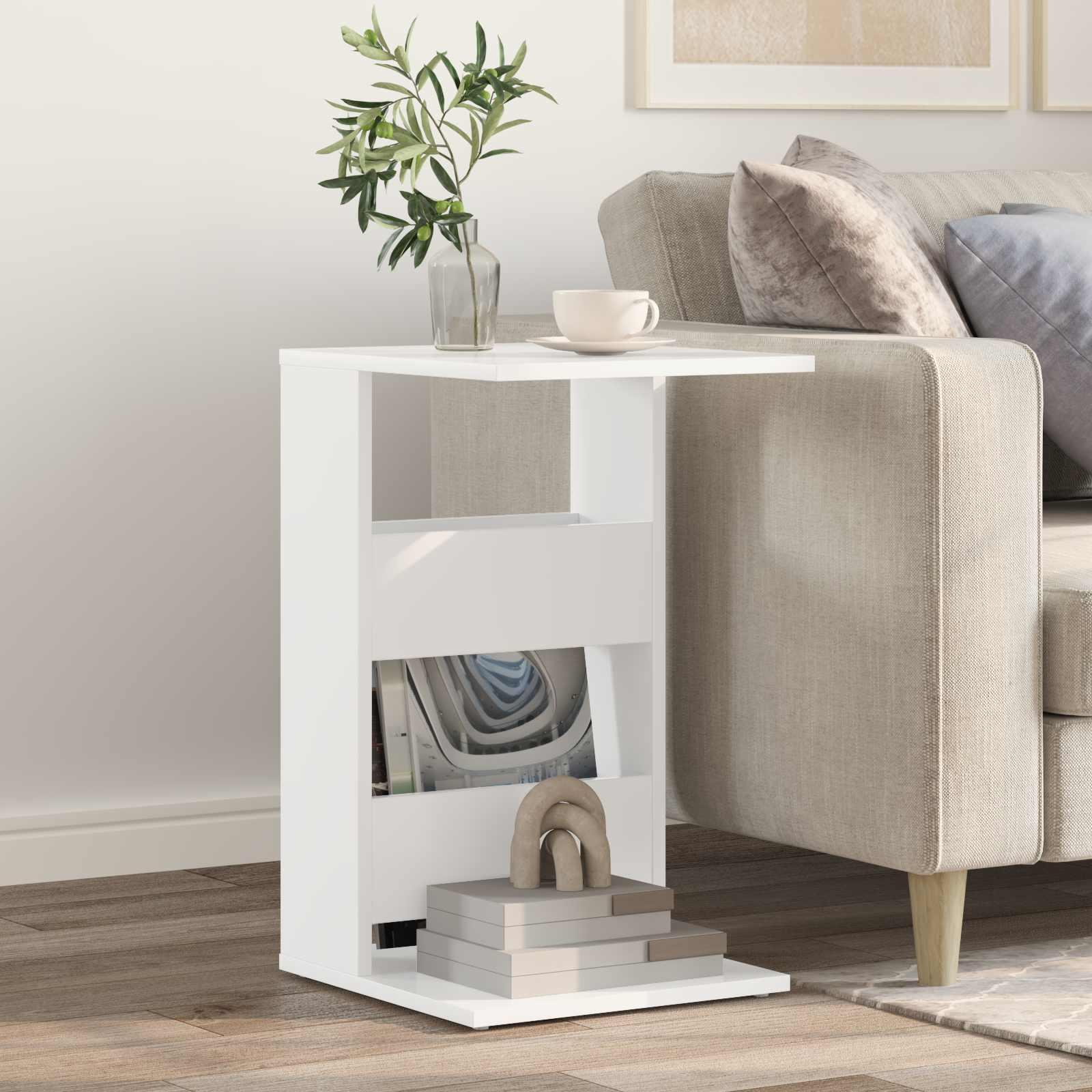 Sidebord Hvid 40 x 35 x 60,5 cm Konstrueret træ billede