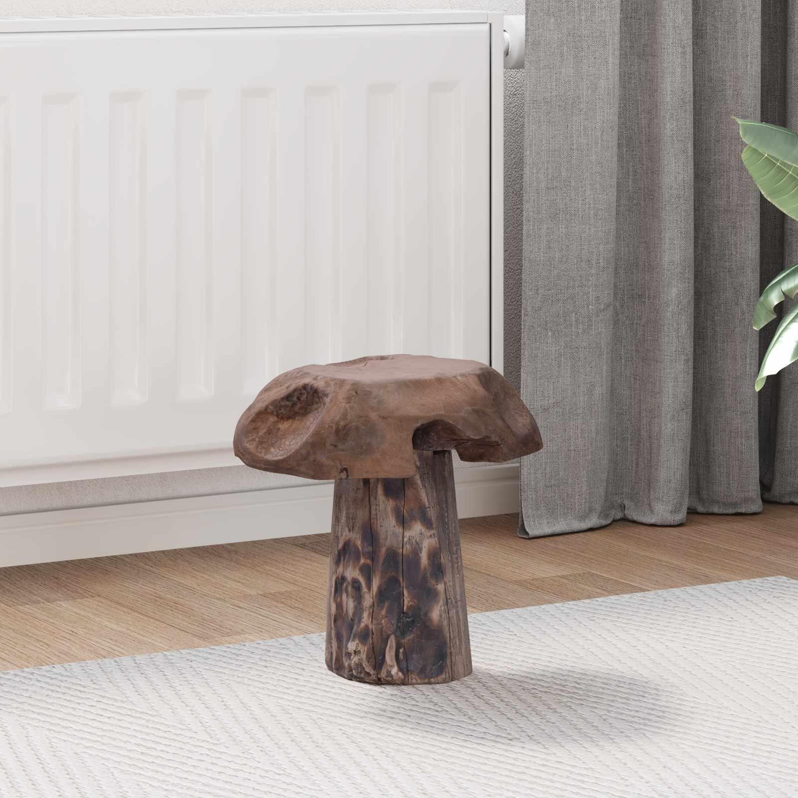 Taburet Naturfarvet 35 x 35 x 35 cm Massiv Teaktræ billede