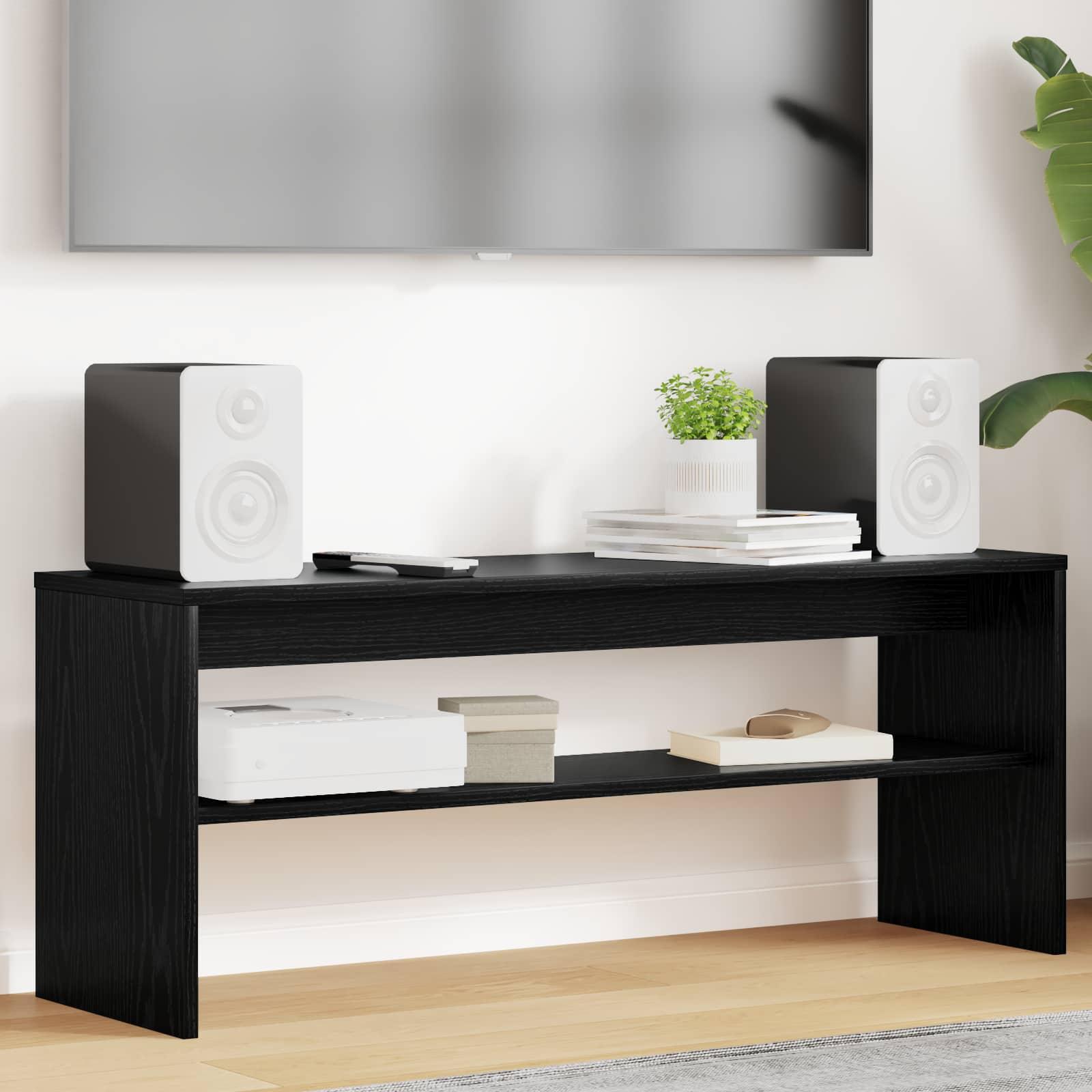 TV-skab Sort eg 100 x 30 x 40 cm Konstrueret træ billede