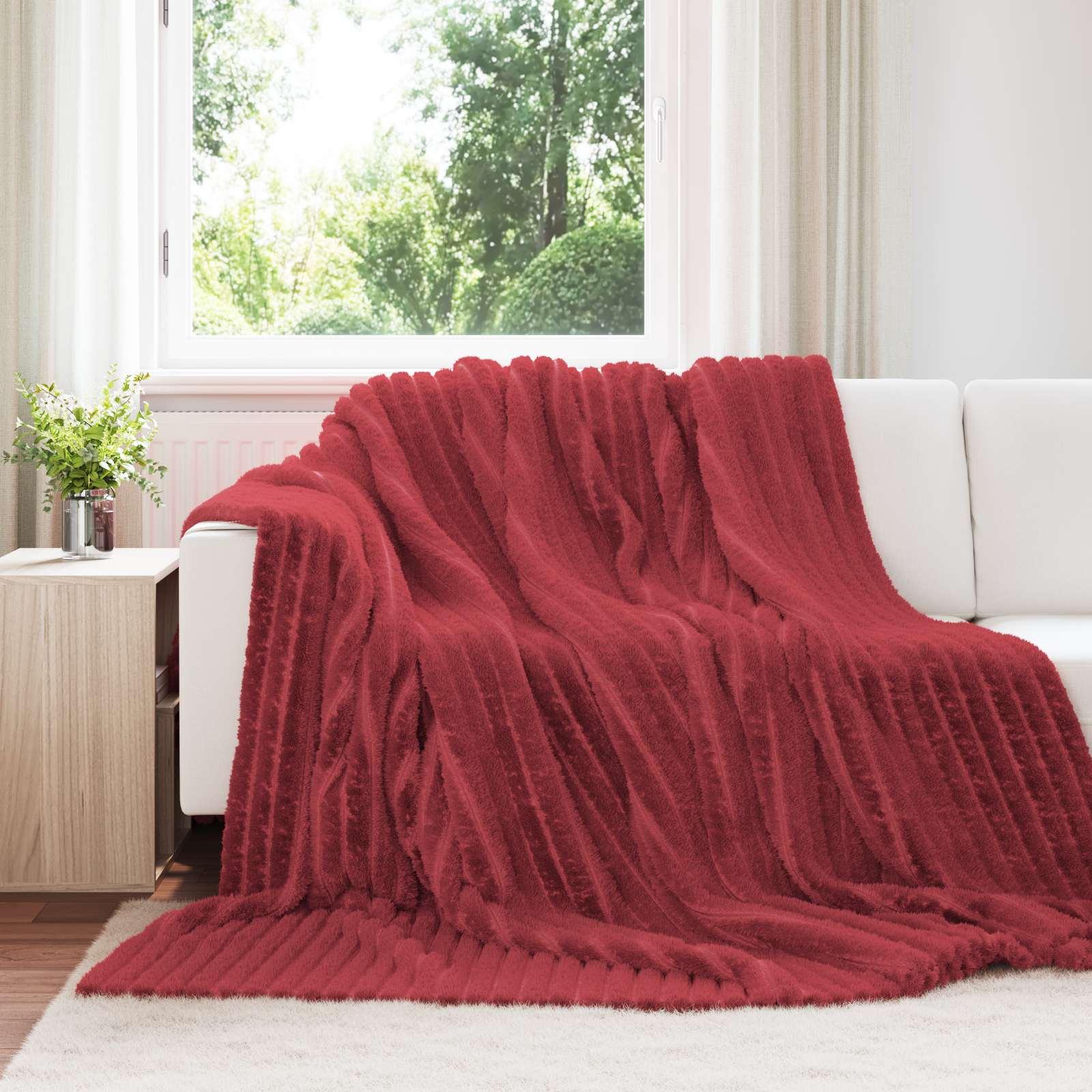 Kastetæpper 6 stk Bordeaux Rød 270 x 240 cm Fleece billede