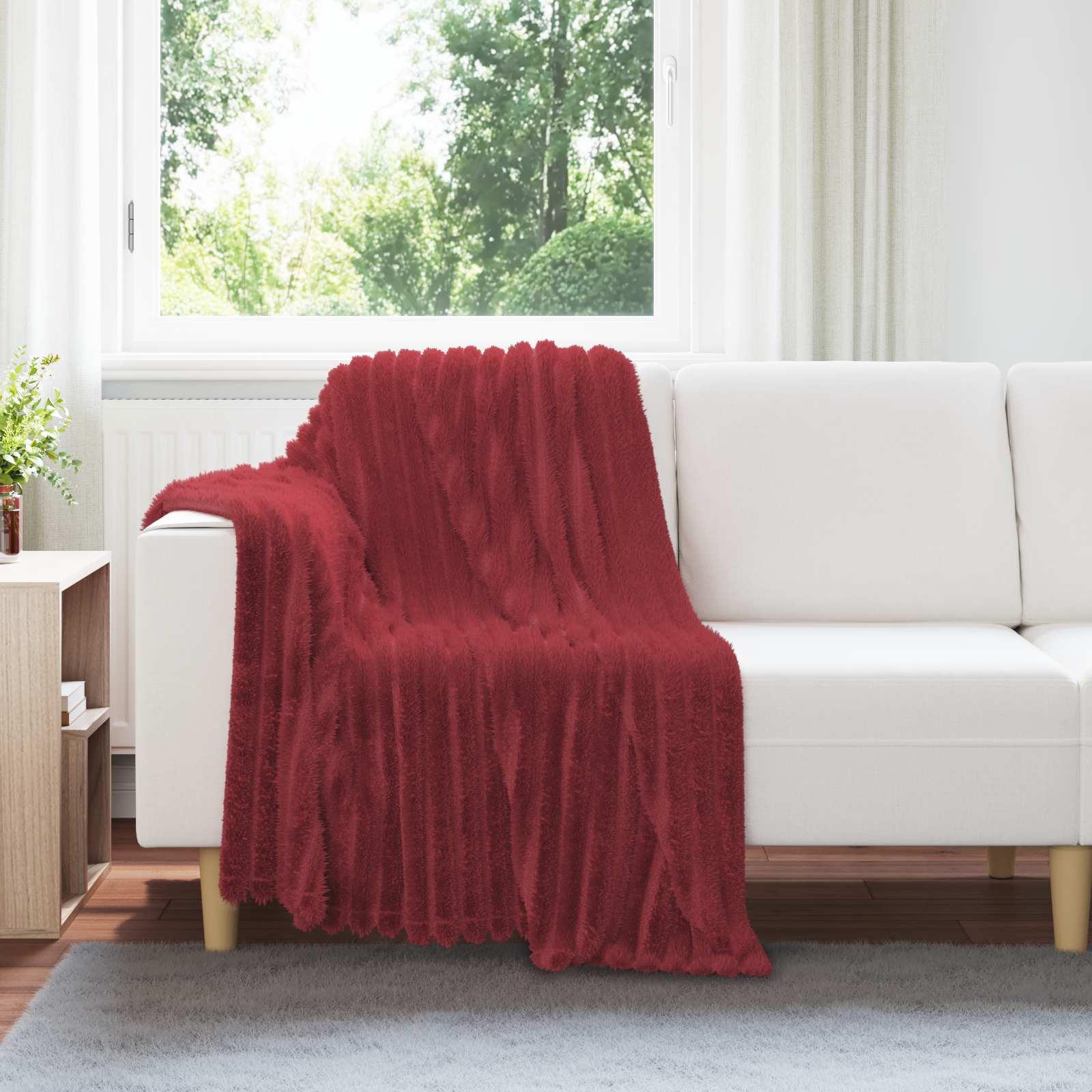 Kastetæpper 6 stk Bordeaux Rød 150 x 130 cm Fleece billede