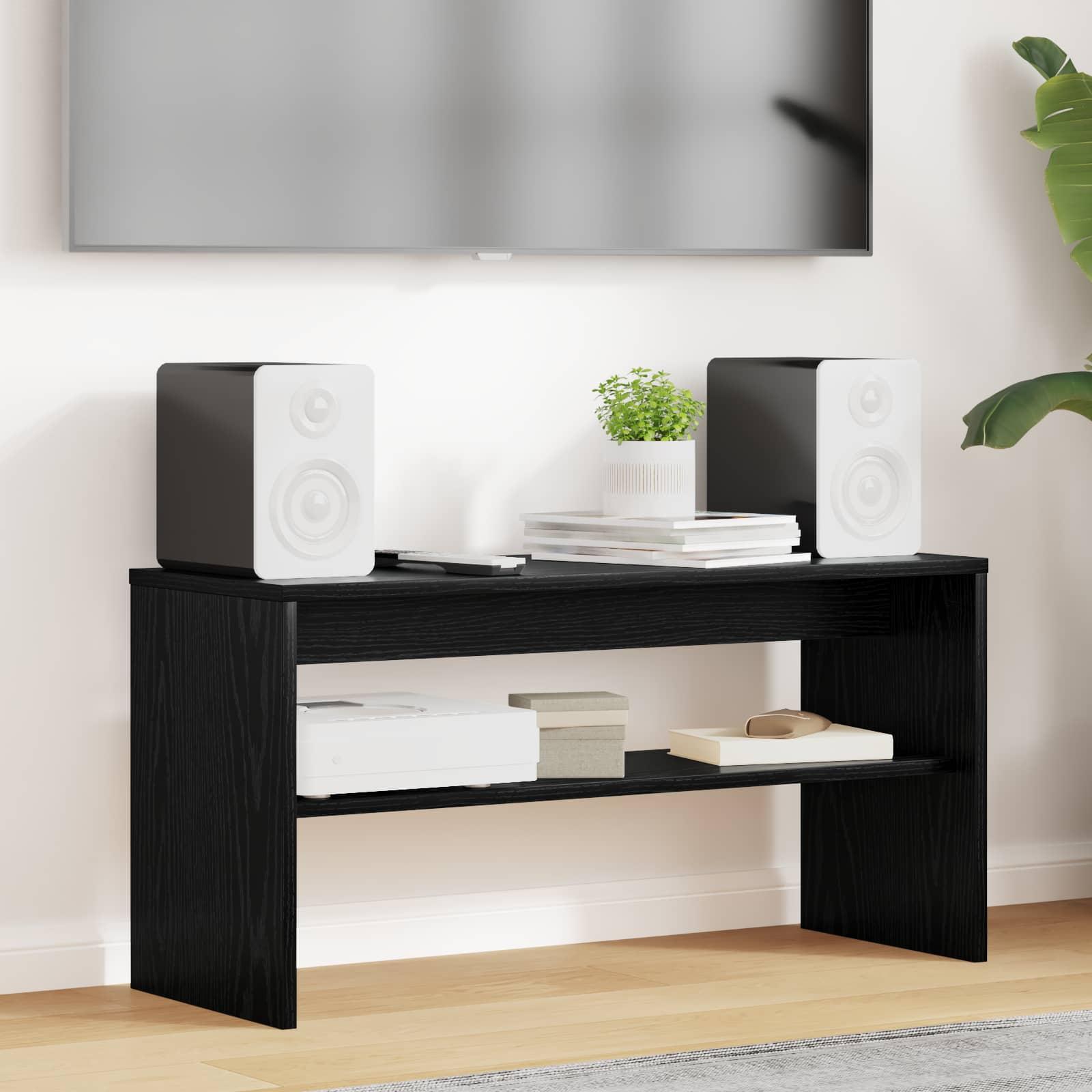 TV-skab Sort eg 80 x 30 x 40 cm Konstrueret træ billede