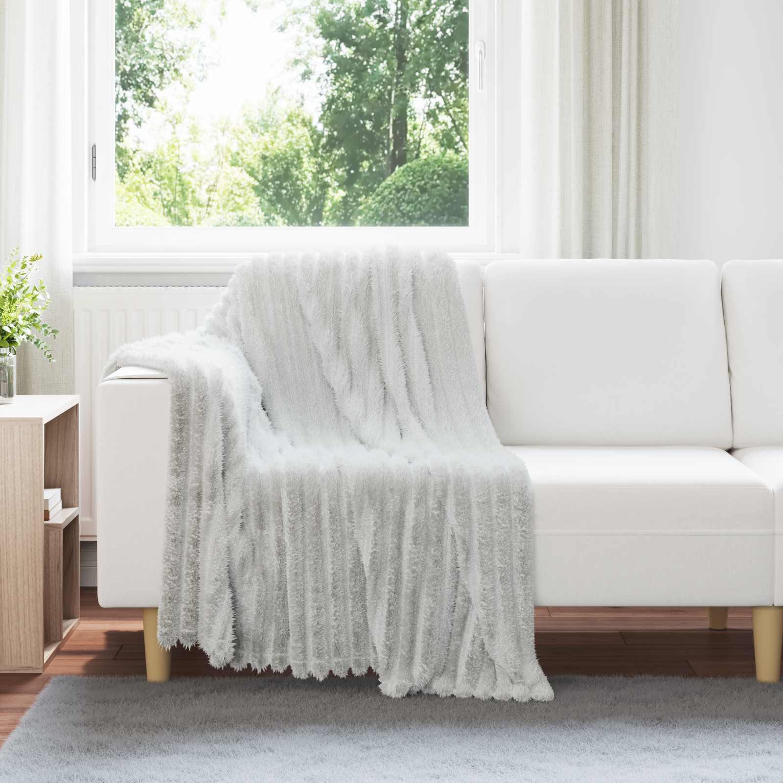 Kastetæpper 6 stk Grå 150 x 130 cm Fleece billede