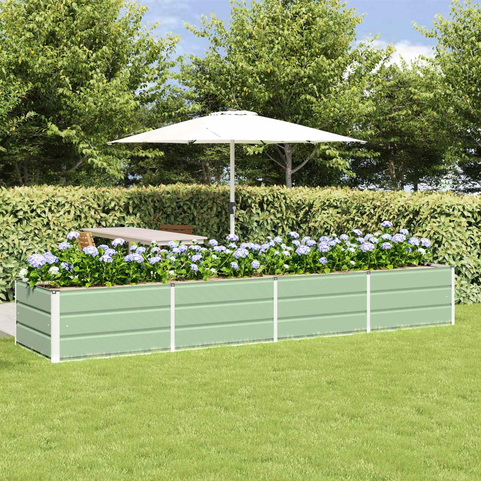 Plantekasse Grøn 320 x 80 x 45 cm Stål billede