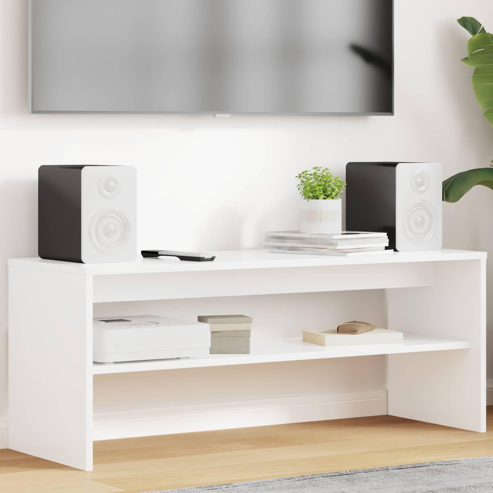 TV-skab Hvid 100 x 35 x 40 cm Konstrueret træ billede