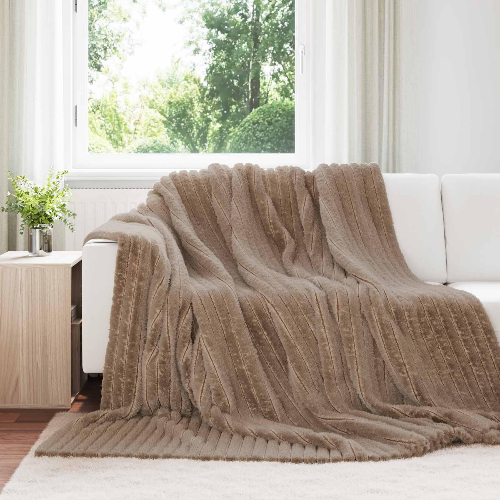 Kastetæpper 6 stk Camel 270 x 240 cm Fleece billede