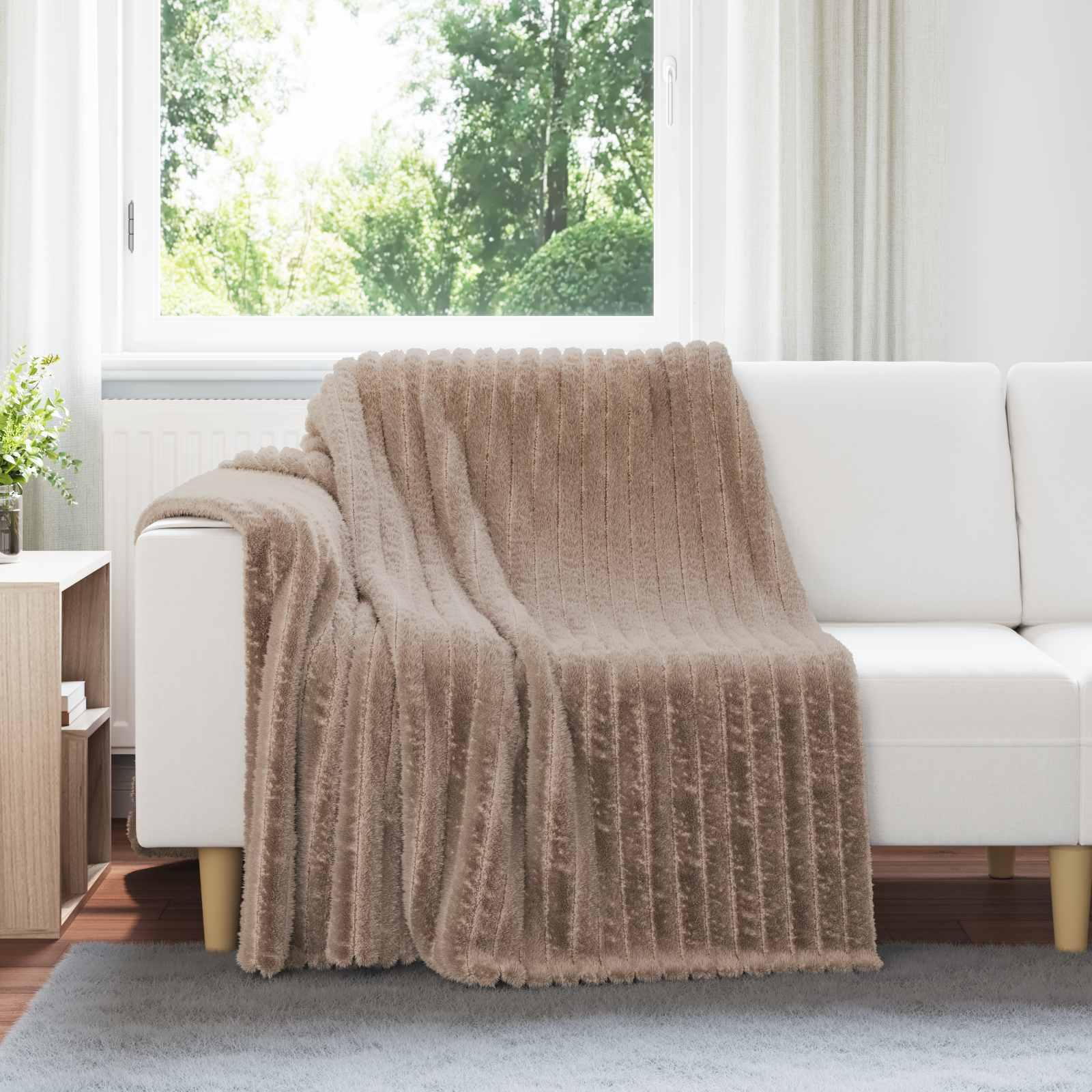 Kastetæpper 6 stk Camel 200 x 150 cm Fleece billede