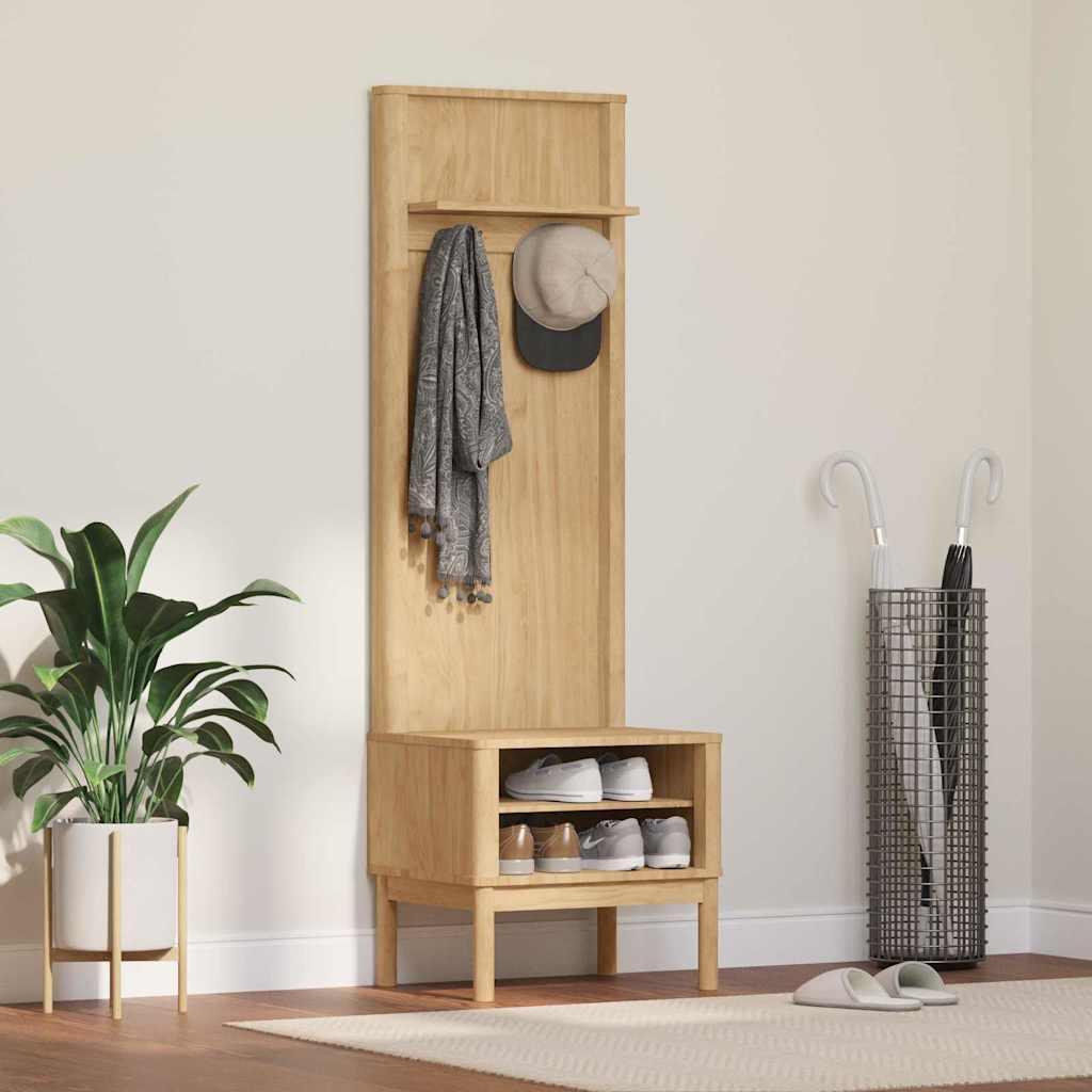 Gangskab FLORO Voks brun 50 x 40 x 158 cm Massivt fyrretræ billede