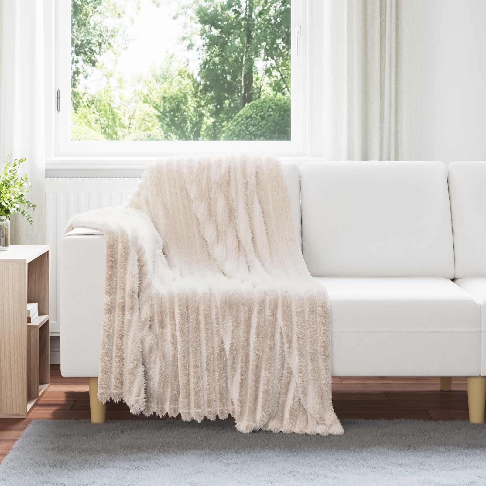 Kastetæpper 6 stk Beige 150 x 130 cm Fleece billede