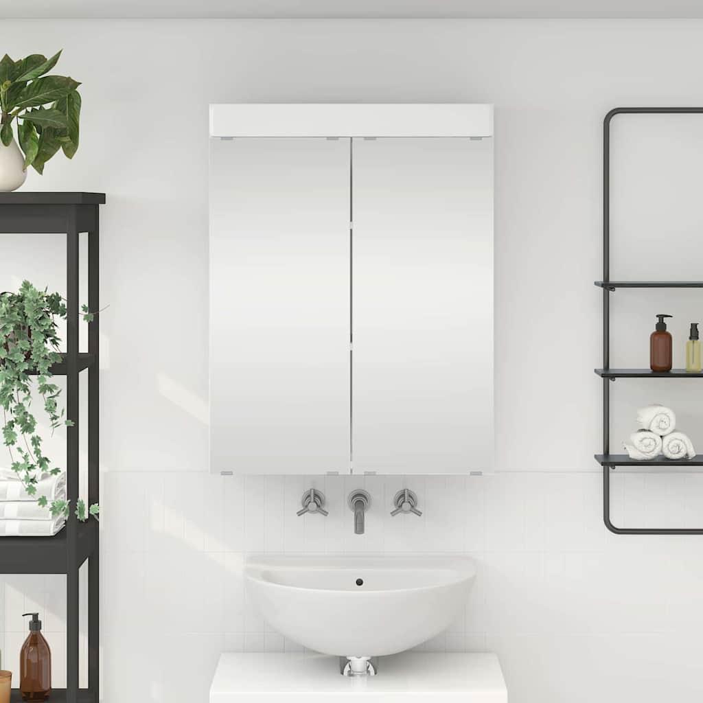 Badeværelsesspejlskab TULUM Høj gloss hvid 60 x 16,5 x 78 cm billede
