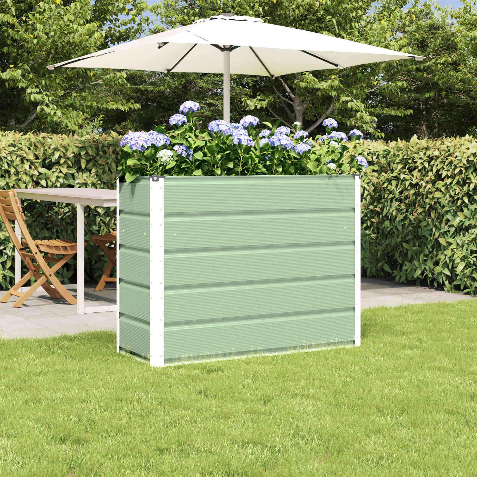 Plantekasse Grøn 100 x 40 x 75 cm Stål billede
