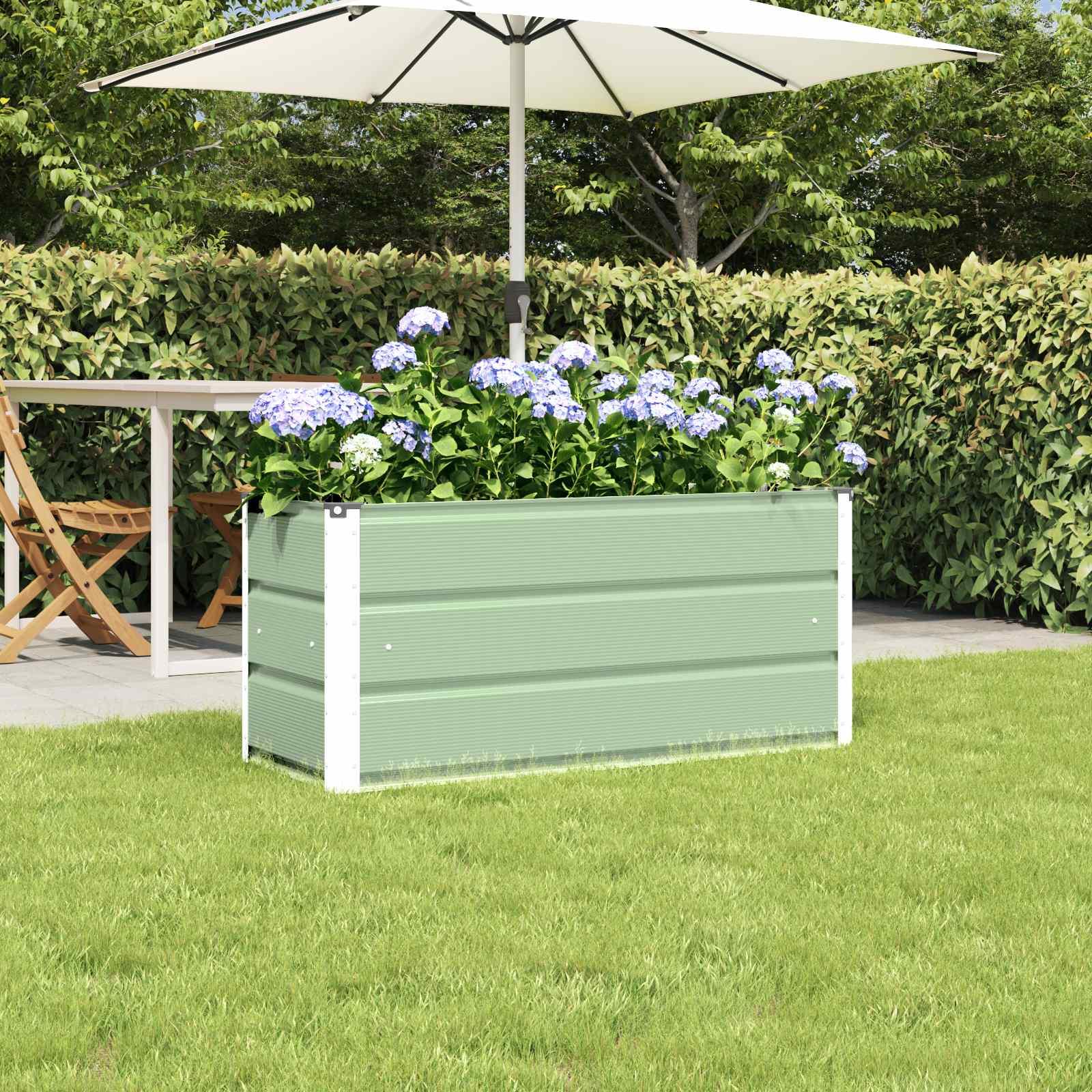 Plantekasse Grøn 100 x 40 x 45 cm Stål billede