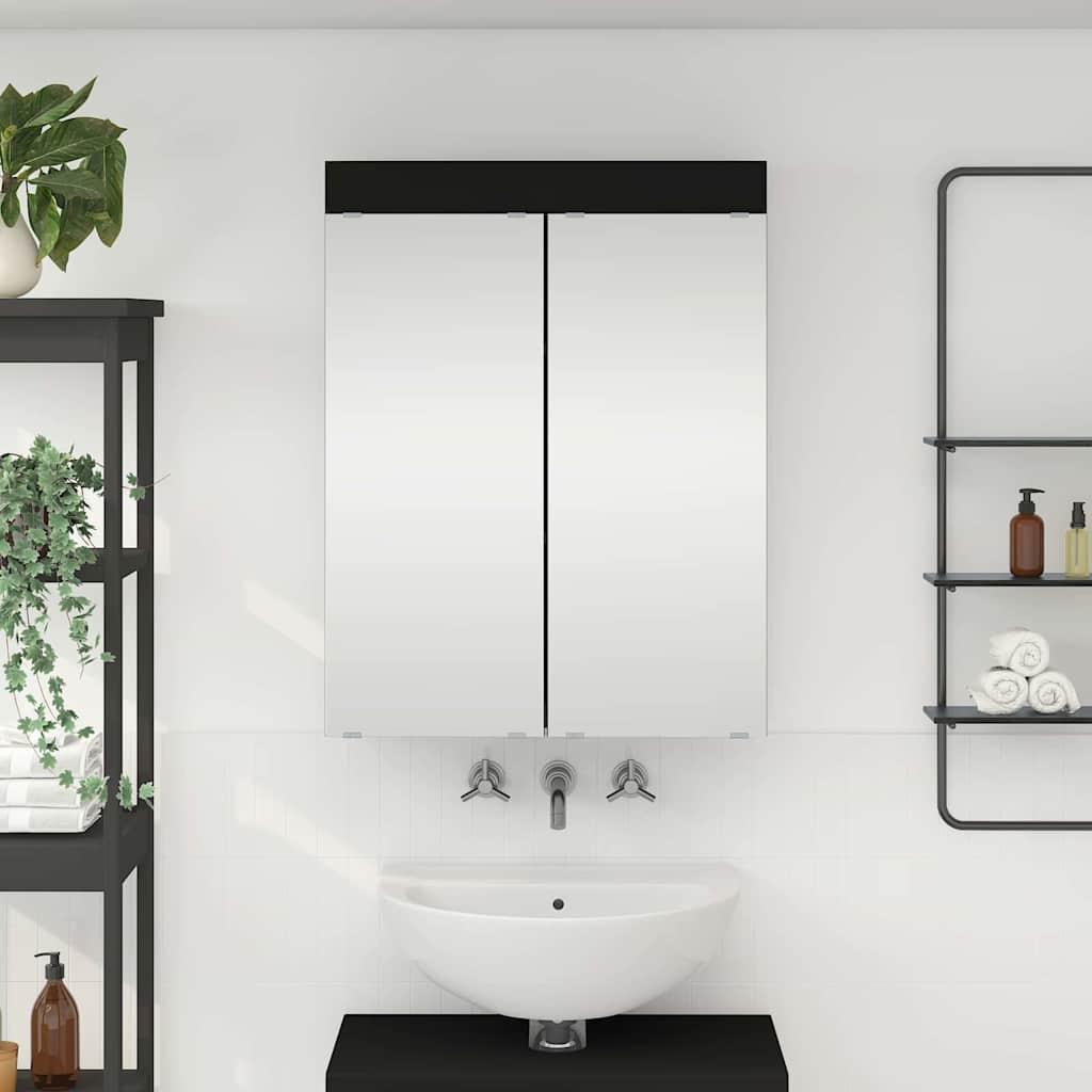 Badeværelsesspejlskab med hylde TULUM Sort 60 x 16,5 x 78 cm billede