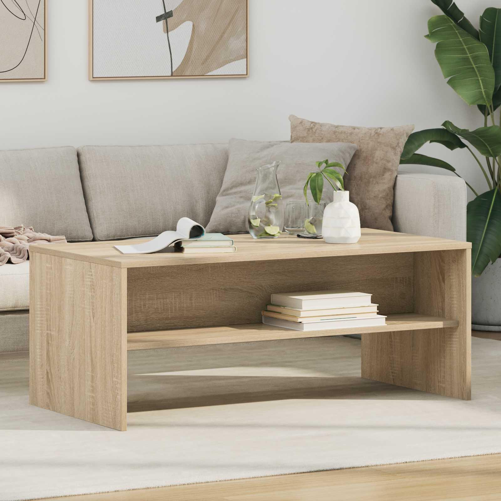 Sofabord Sonoma eg 100 x 50 x 40 cm Konstrueret træ billede