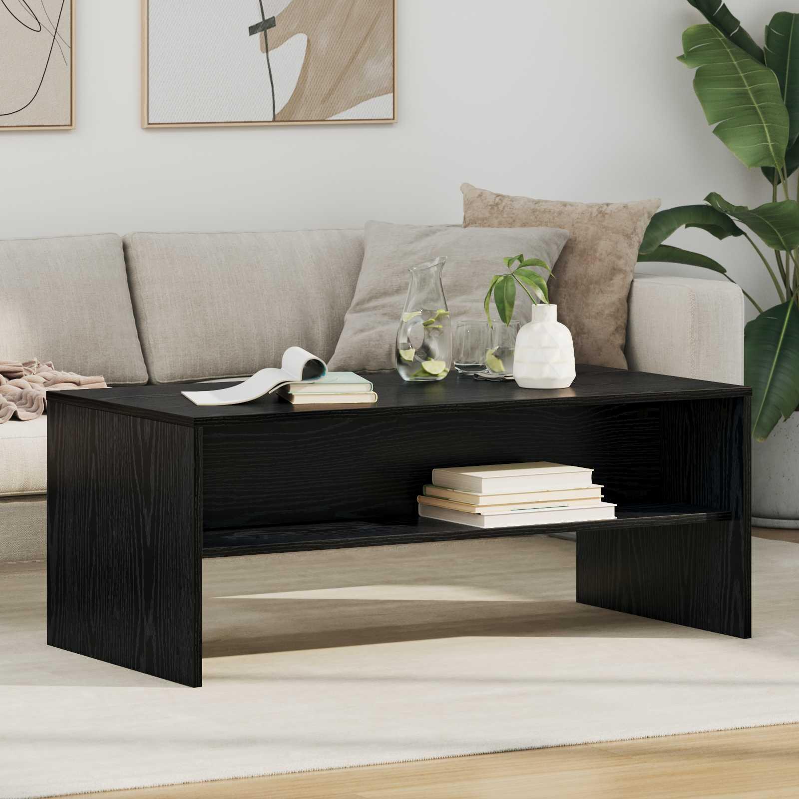 Sofabord Sort eg 100 x 50 x 40 cm Konstrueret træ billede