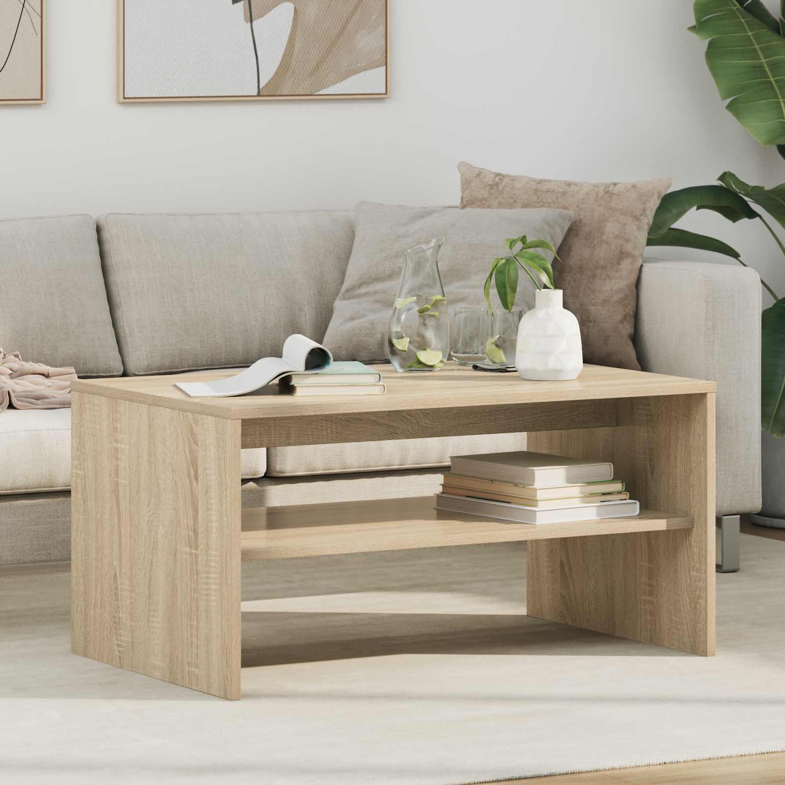 Sofabord Sonoma eg 80 x 50 x 40 cm Konstrueret træ billede