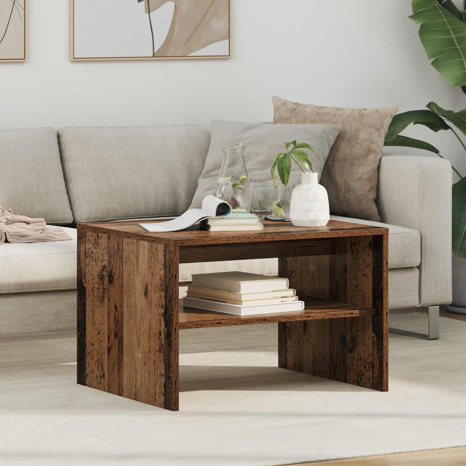 Sofabord Gammelt træ 60 x 50 x 40 cm Konstrueret træ billede