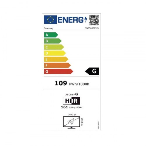 Samsung TU65U8005 65" 4K Ultra HD Smart TV (LED, HDR, QLED) - Sort