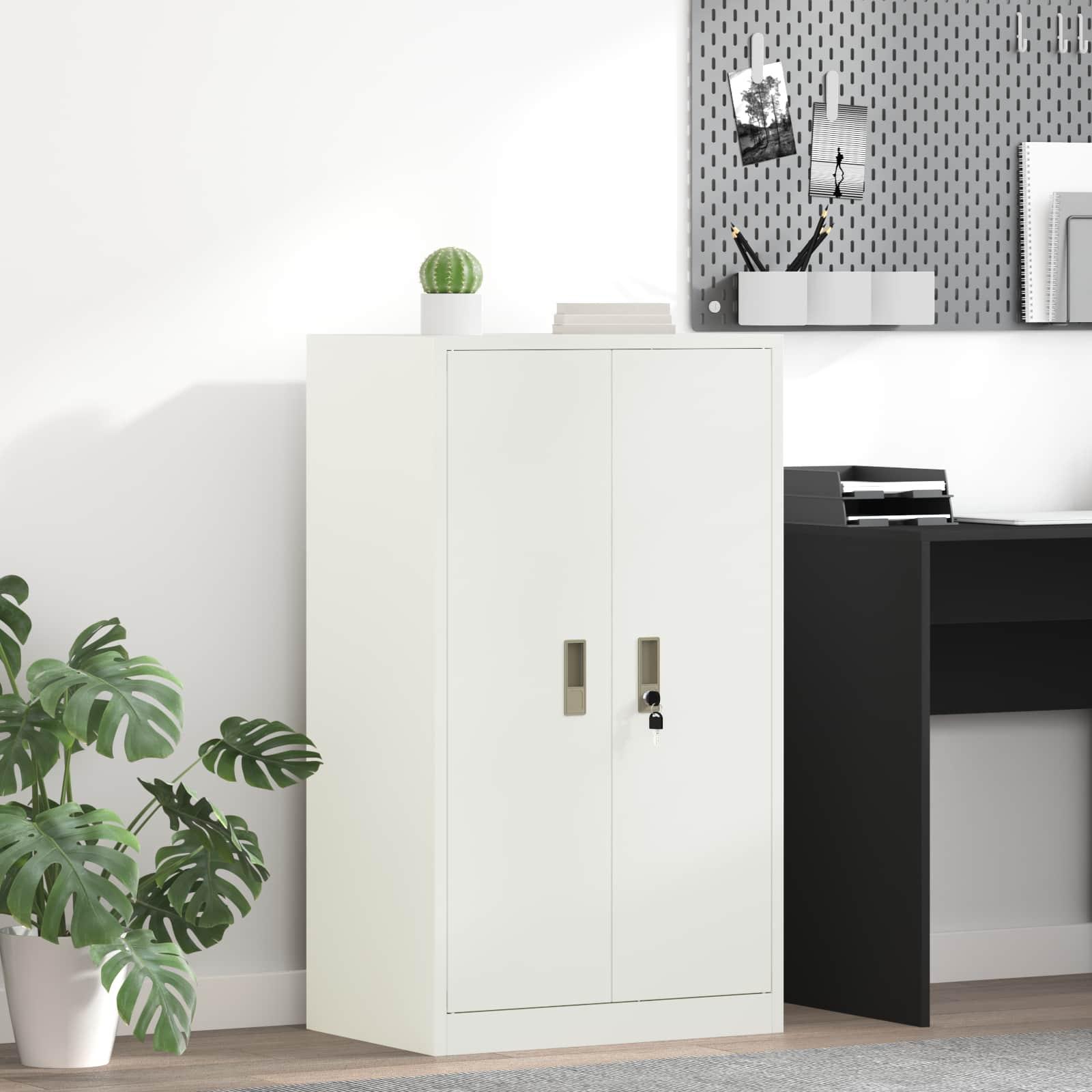 Opbevaringsskab Hvid 60 x 40 x 105 cm Koldvalset Stål billede
