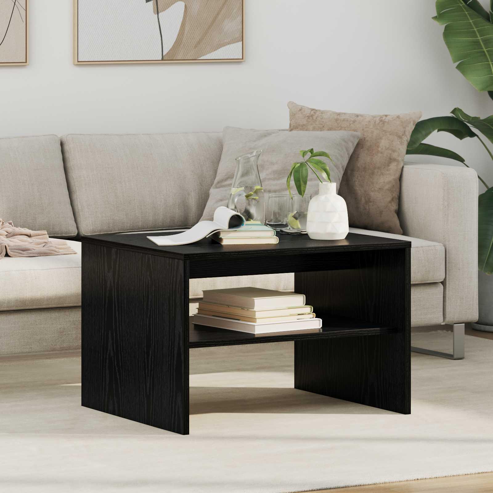 Sofabord Sort eg 60 x 50 x 40 cm Konstrueret træ billede