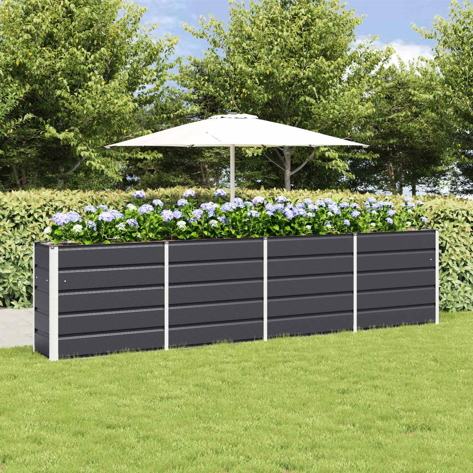 Plantekasse Antracit 160 x 40 x 75 cm Stål billede