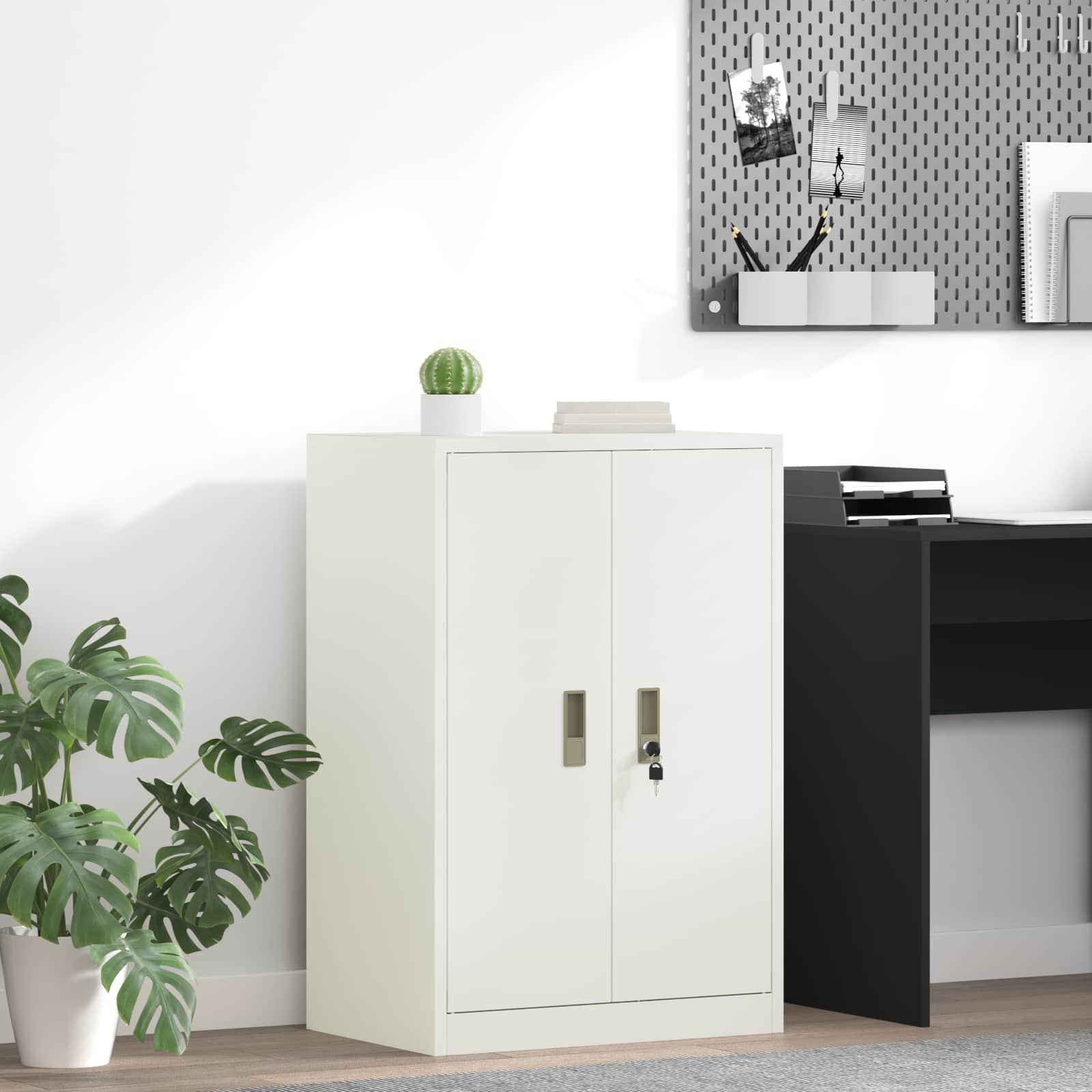 Opbevaringsskab Hvid 60 x 40 x 90 cm Koldvalset Stål billede