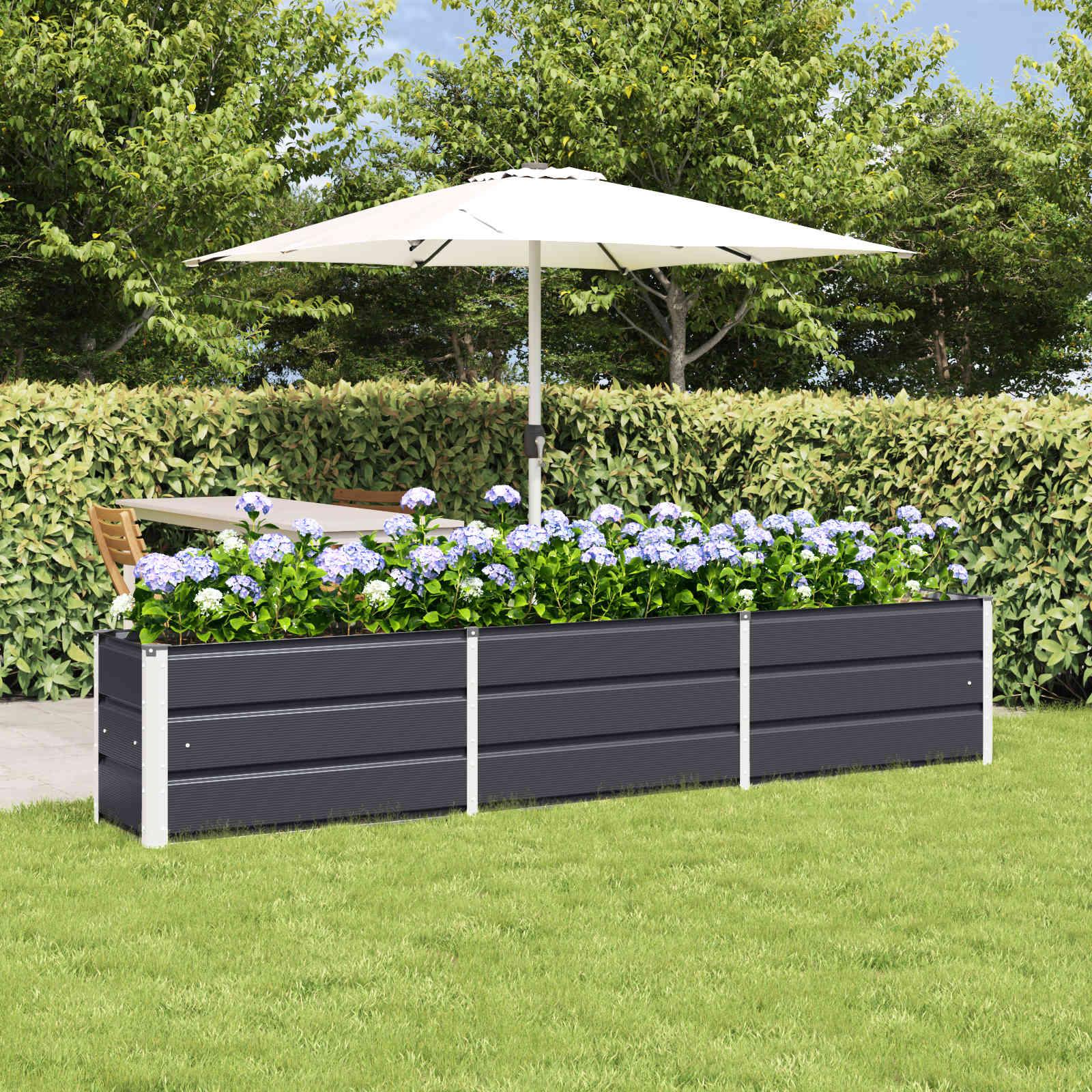 Plantekasse Antracit 240 x 40 x 45 cm Stål billede