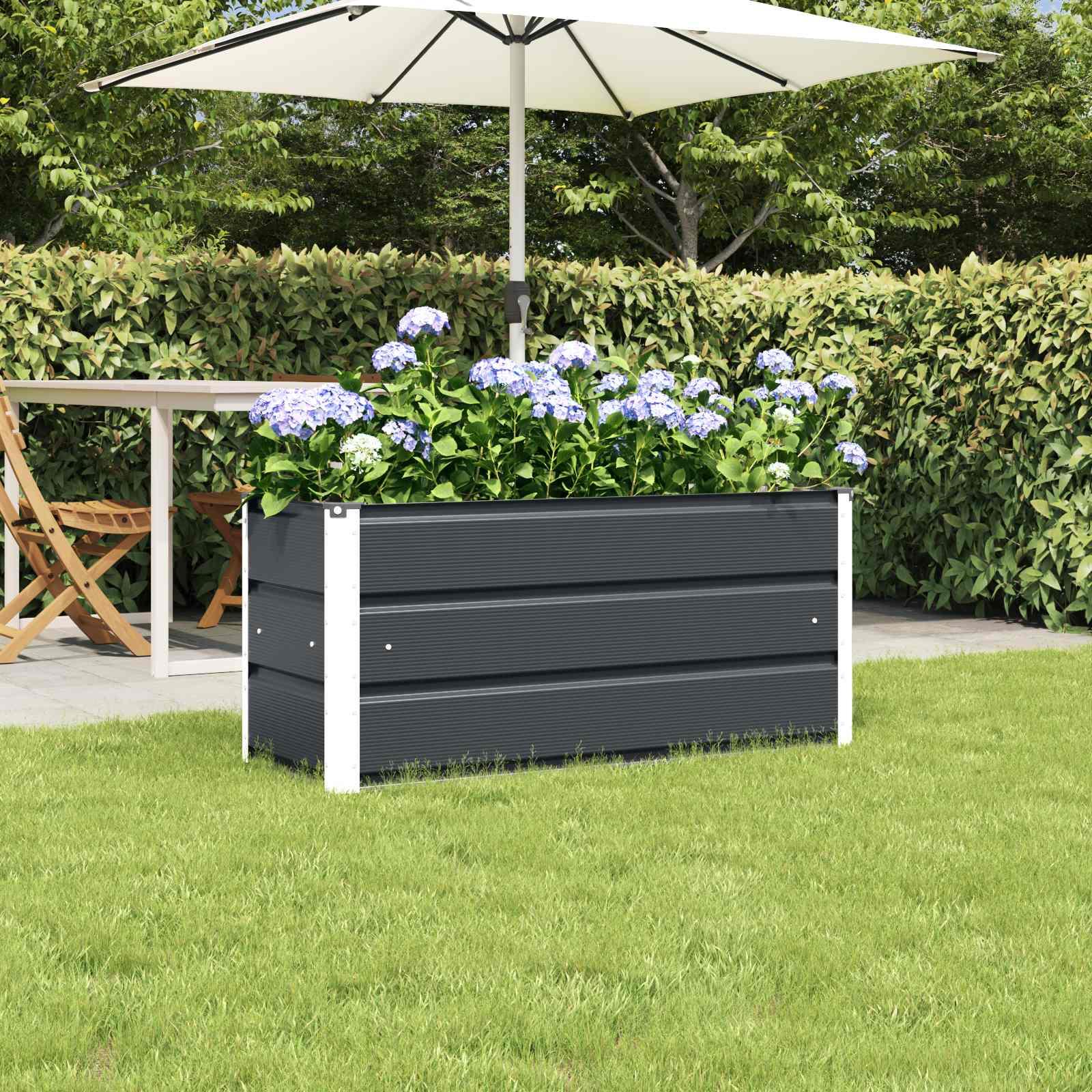 Plantekasse Antracit 100 x 40 x 45 cm Stål billede