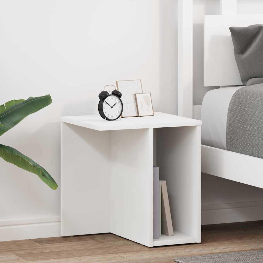 Endebord 2 stk Hvid 37 x 32 x 40 cm Konstrueret træ billede