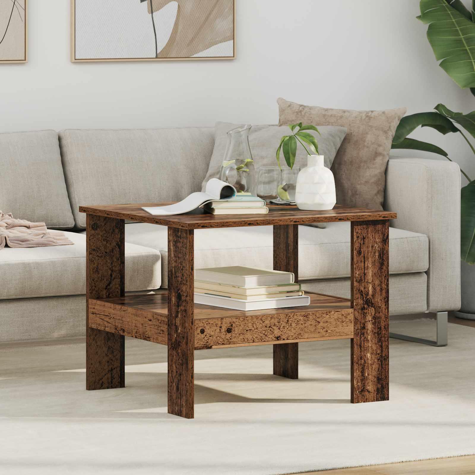 Sofabord Gammelt træ 57 x 55 x 45 cm Konstrueret træ billede