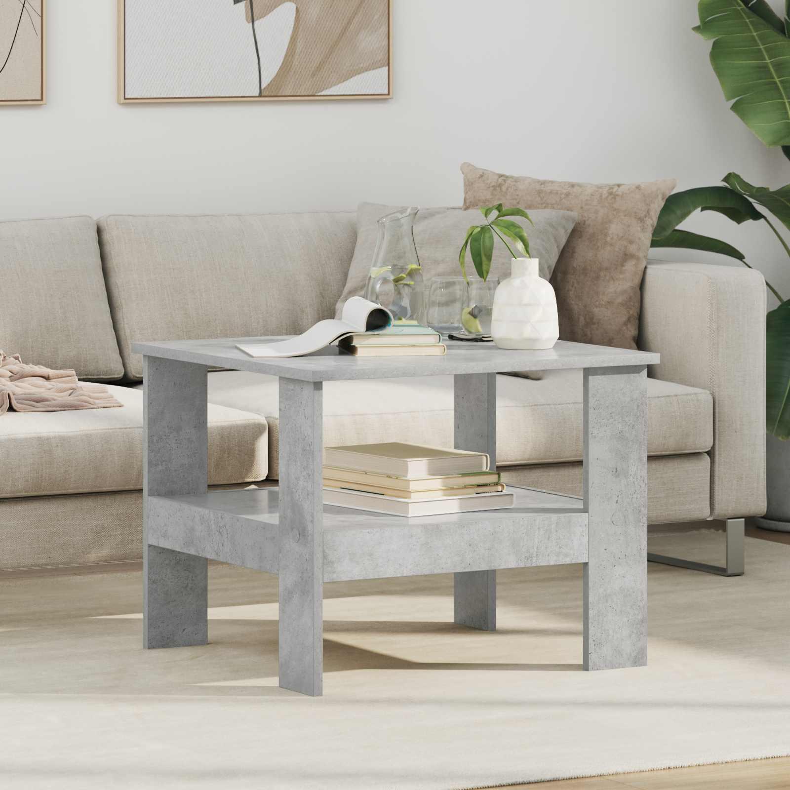 Sofabord Beton Grå 57 x 55 x 45 cm Konstrueret træ billede