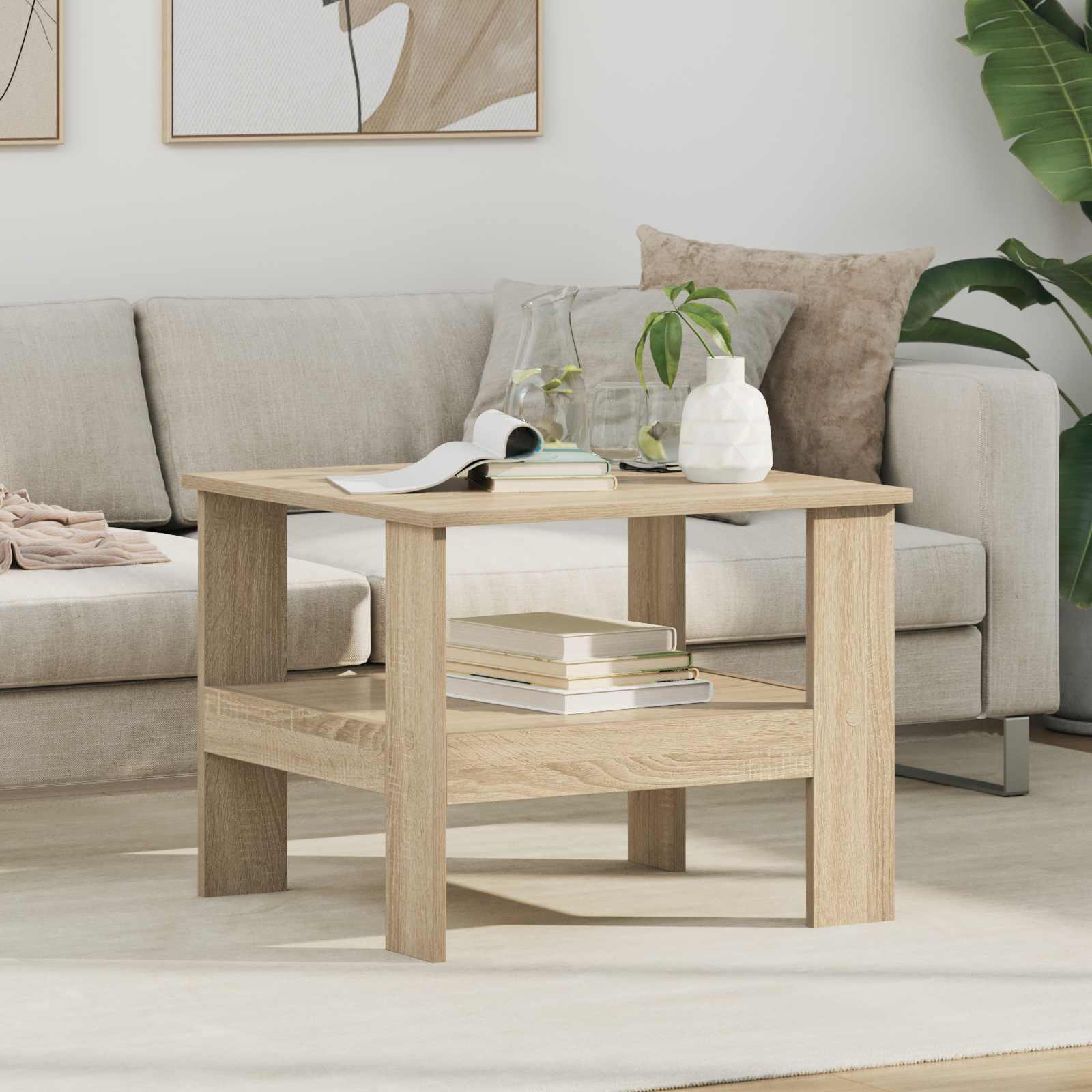vidaXL Sofabord Sonoma eg 57 x 55 x 45 cm Konstrueret træ