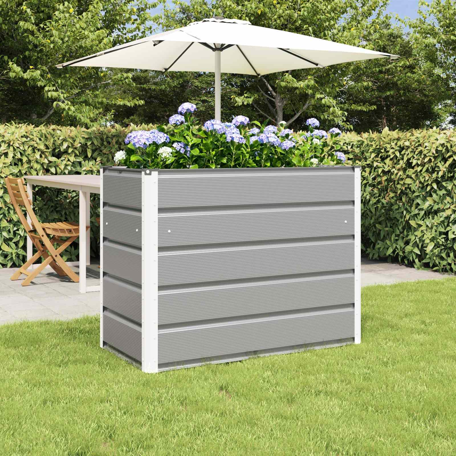 Plantekasse Lysegrå 480 x 50 x 45 cm Galvaniseret stål billede