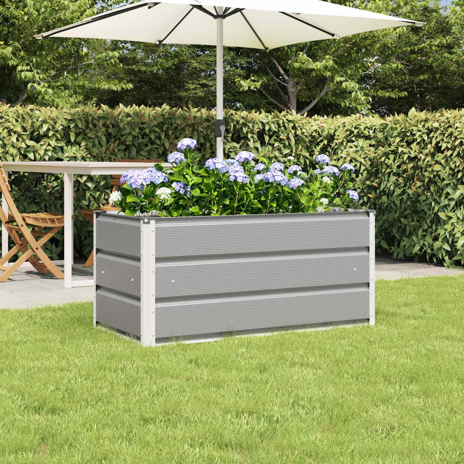 Plantekasse Lysegrå 100 x 50 x 45 cm Galvaniseret stål billede