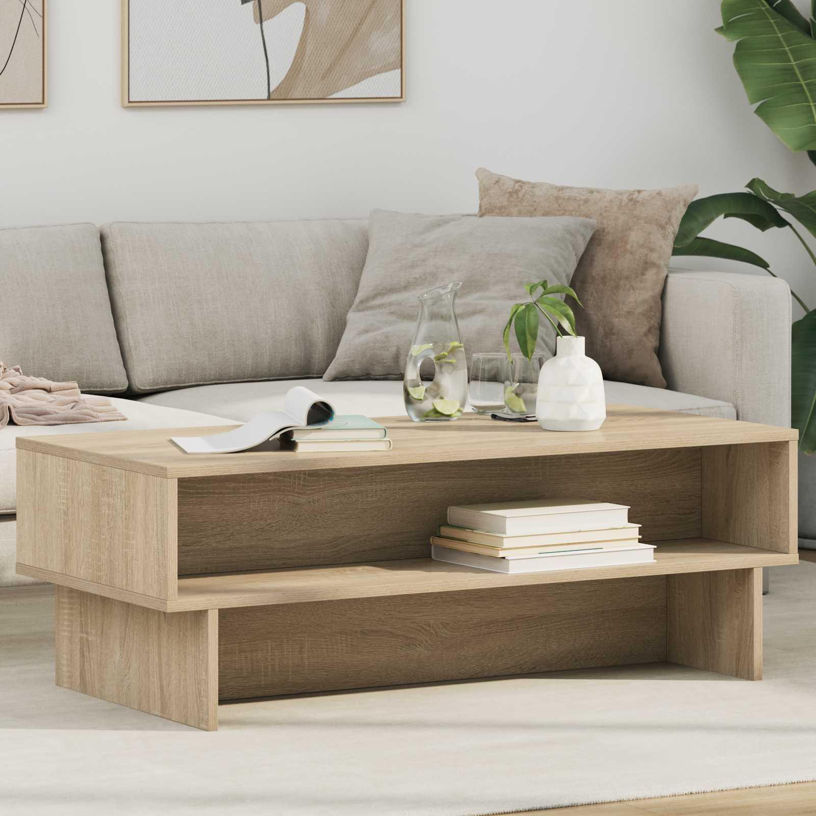 Sofabord Sonoma eg 100 x 46 x 35 cm Konstrueret træ billede