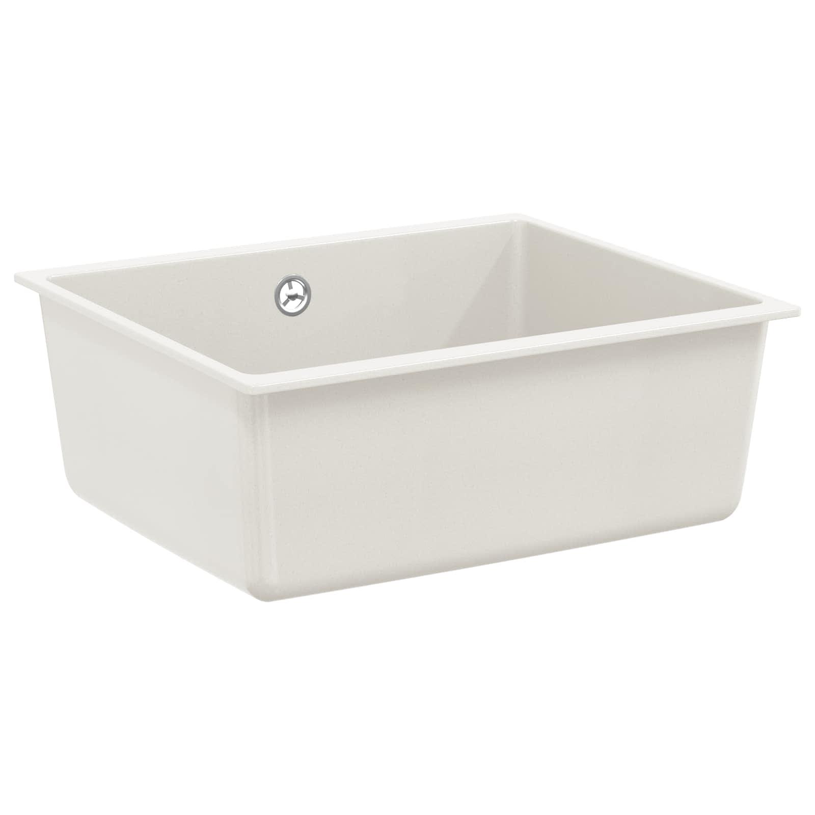 Vask Hvid 530 x 460 mm 80% Kvarts og 20% Resin billede