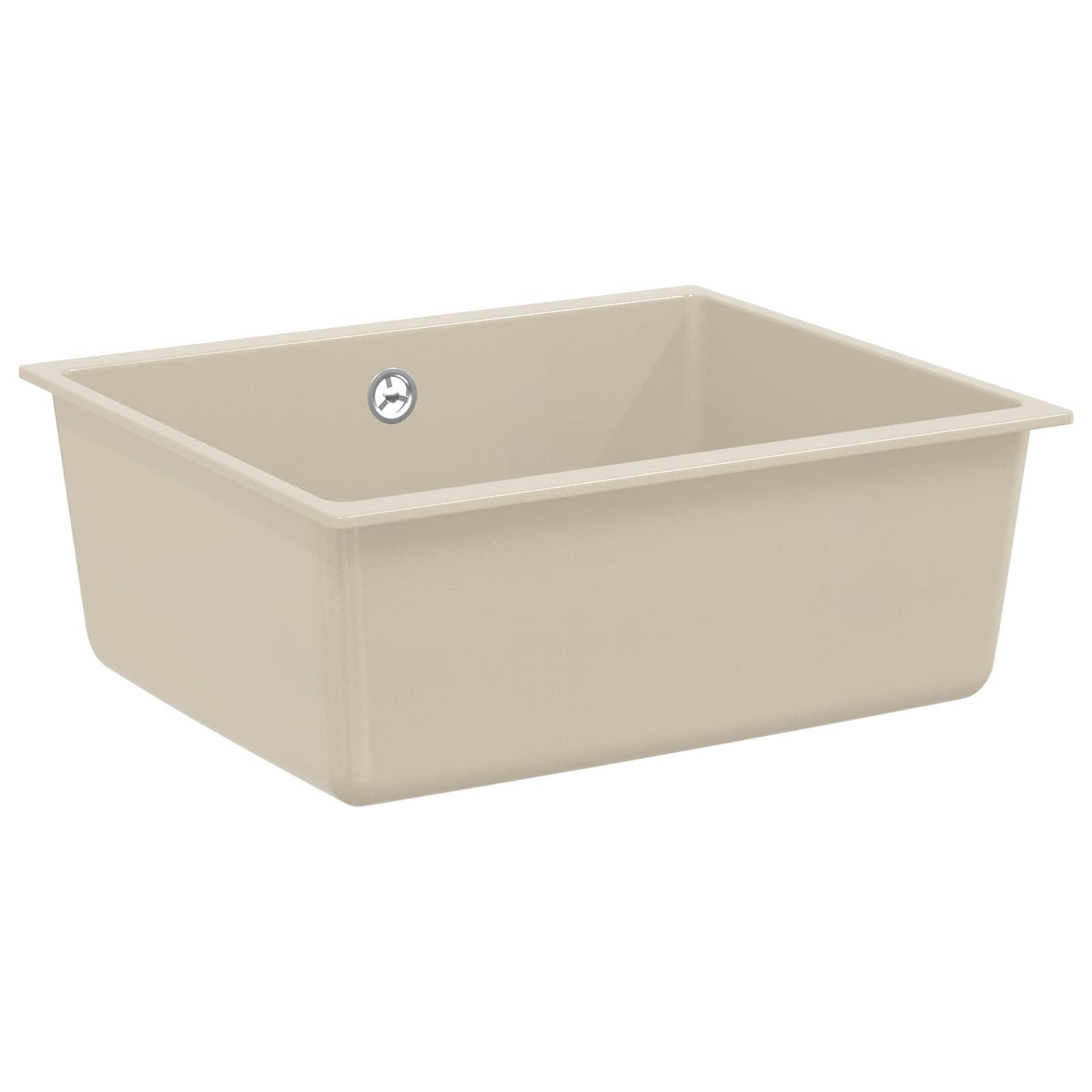 Vask Beige 530 x 460 mm 80% Kvarts og 20% Resin billede