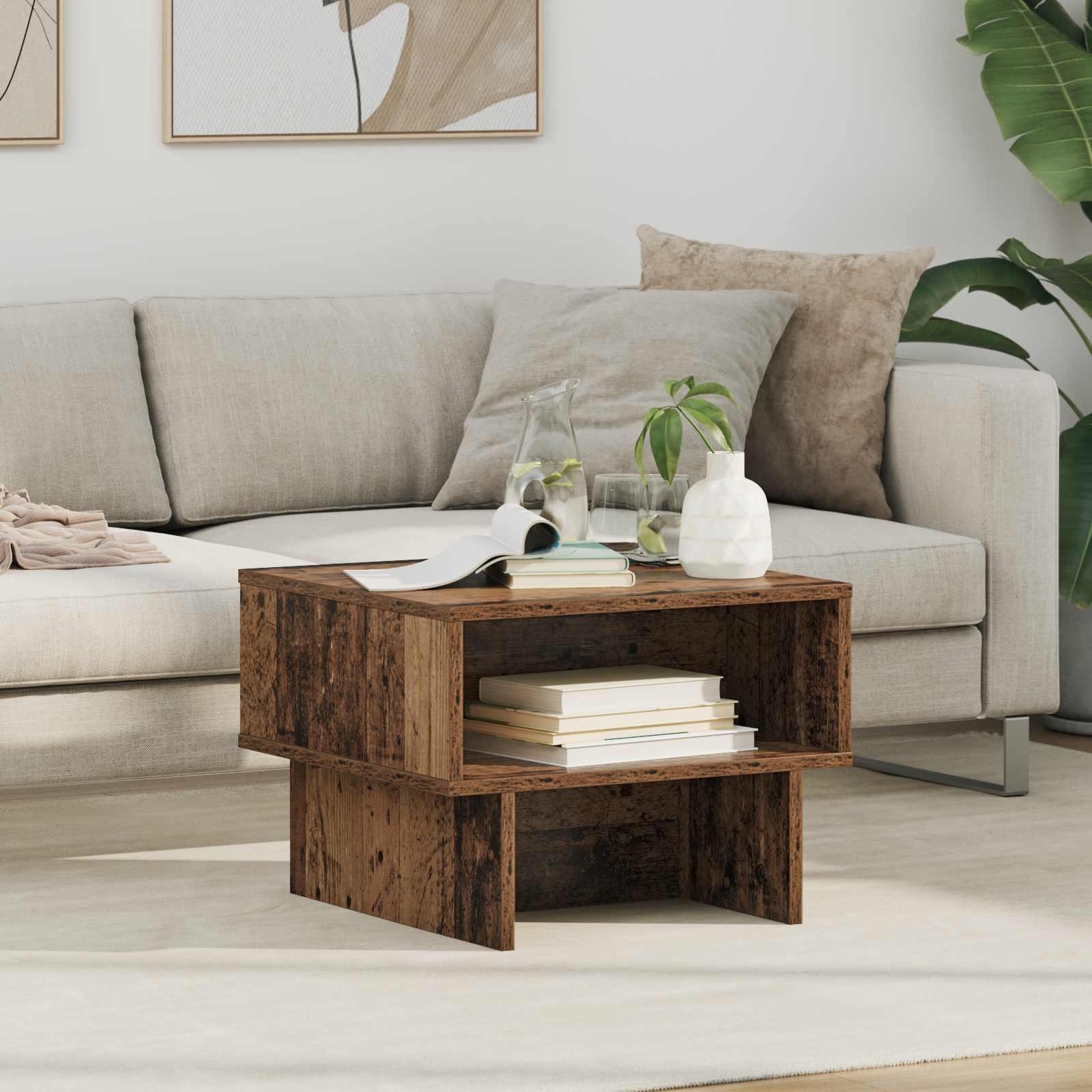 Sofabord Gammelt træ 48 x 46 x 35 cm Konstrueret træ billede