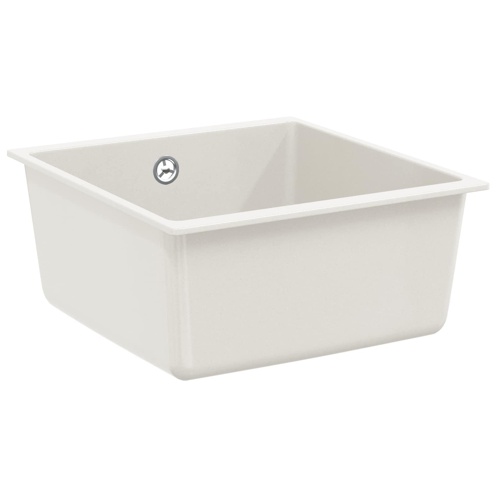 Vask Hvid 430 x 460 mm 80% Kvarts og 20% Resin billede