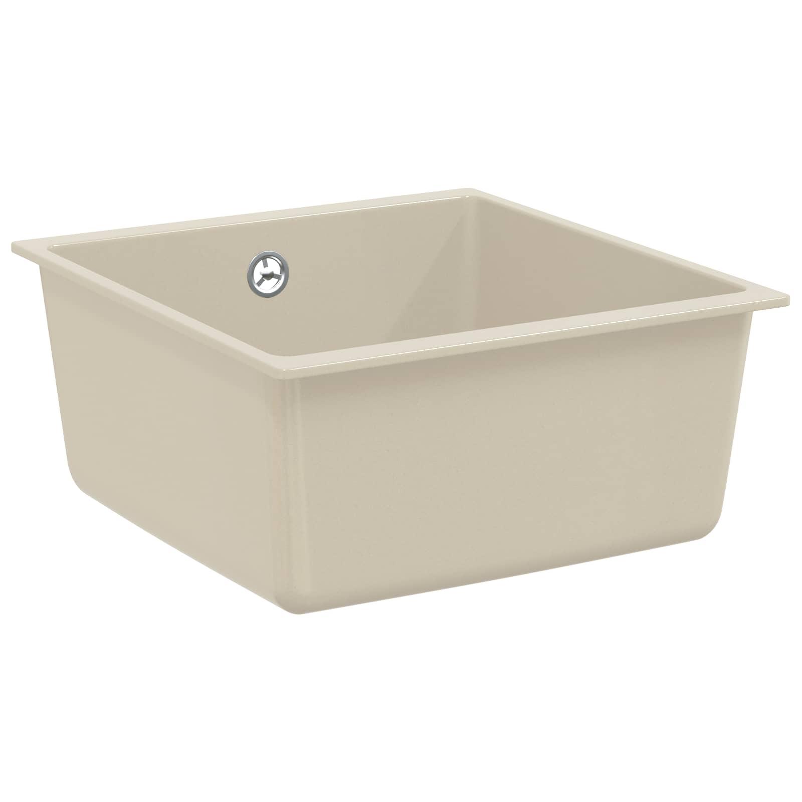Vask Beige 430 x 460 mm 80% Kvarts og 20% Resin billede