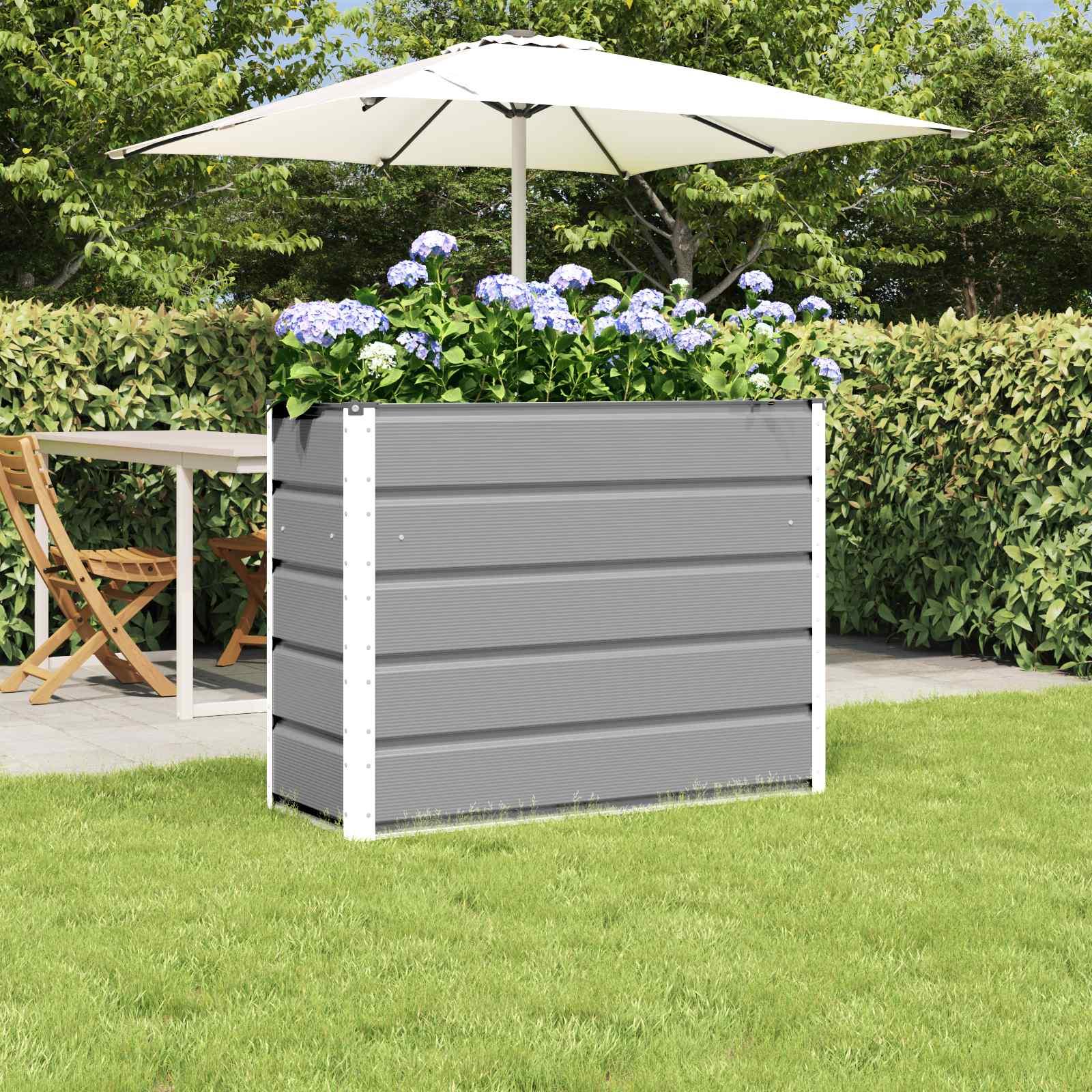 Plantekasse Lysegrå 100 x 40 x 75 cm Stål billede