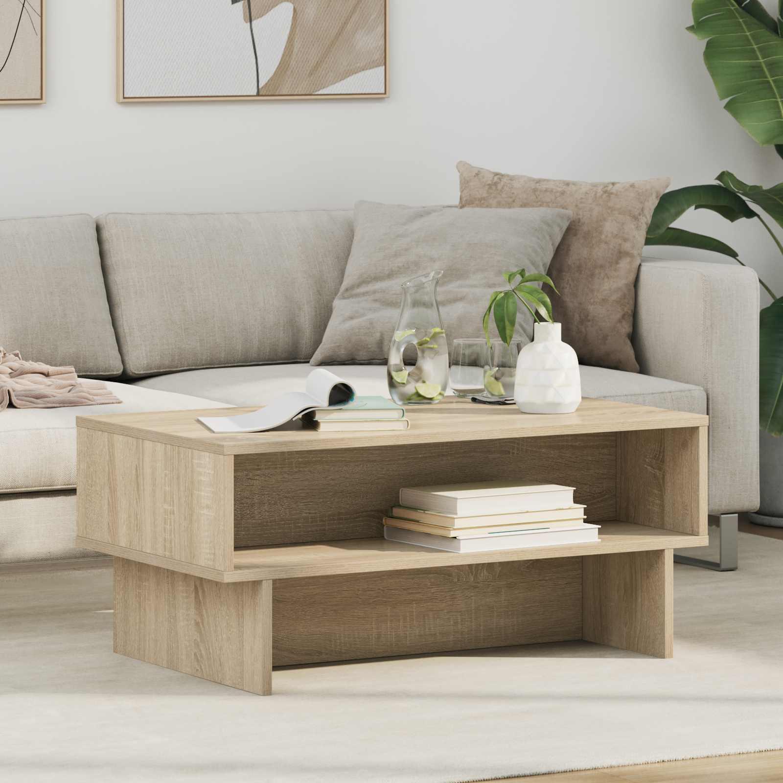Sofabord Sonoma eg 80 x 46 x 35 cm Konstrueret træ billede