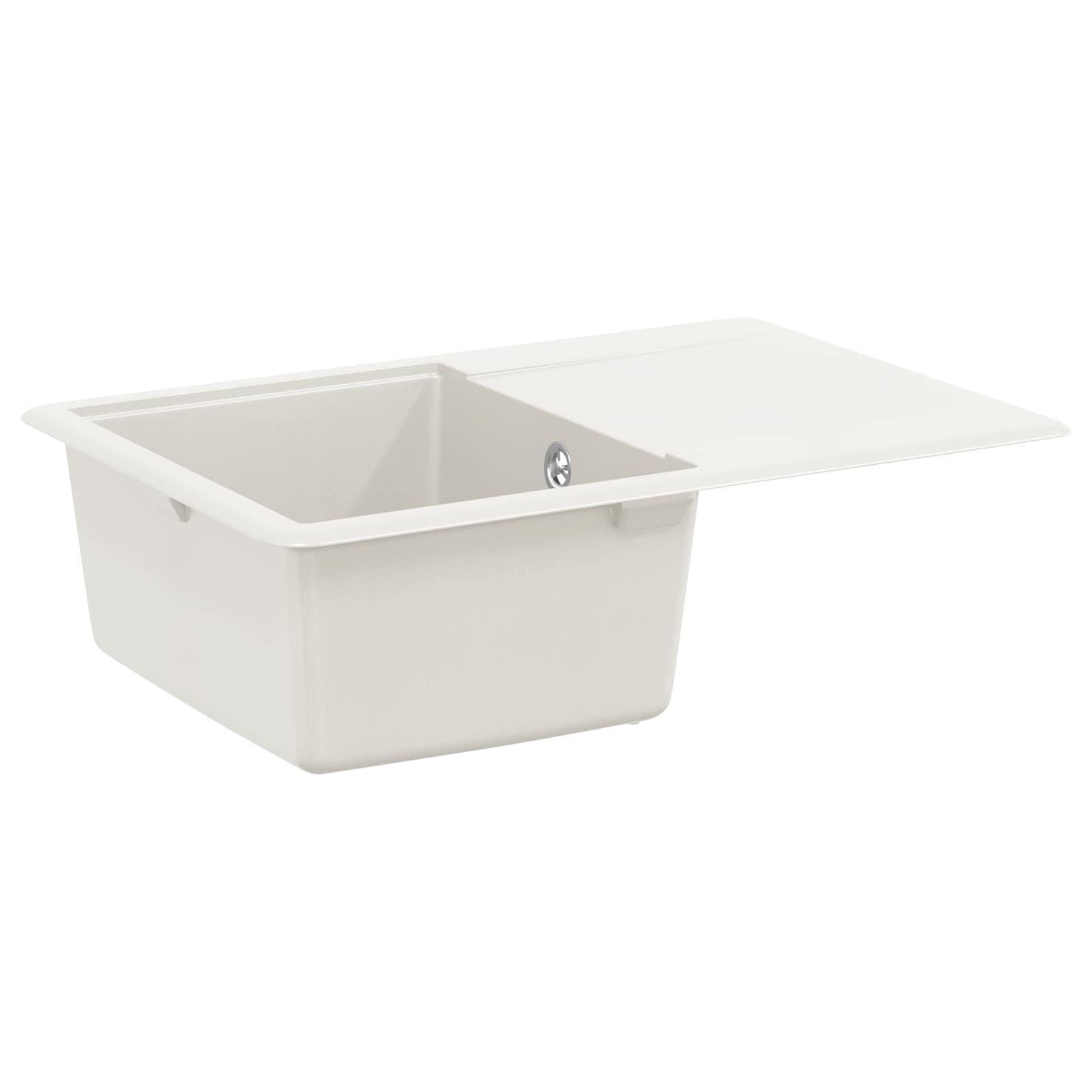 Vask Hvid 670 x 460 mm 80% Kvarts og 20% Resin billede