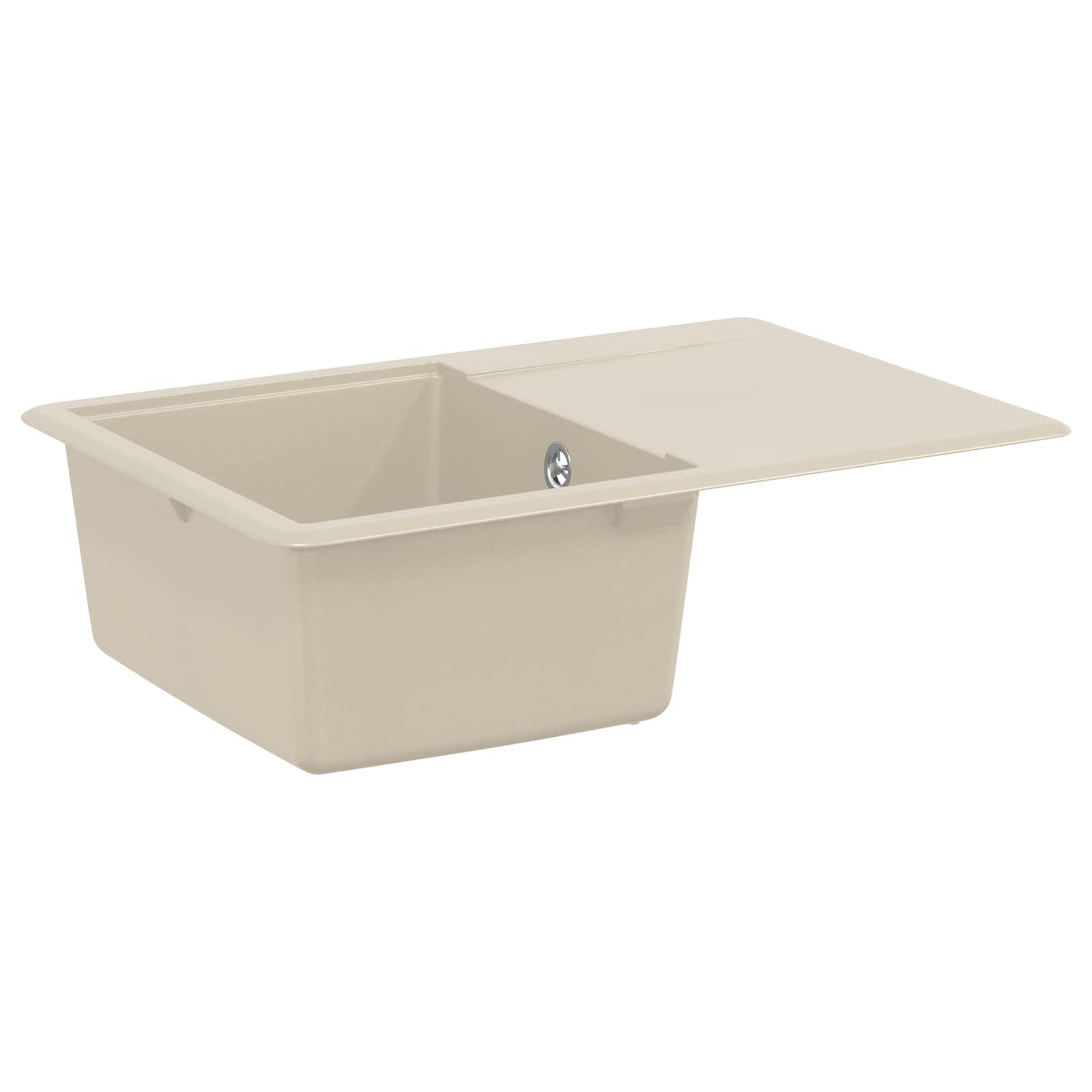 Vask Beige 670 x 460 mm 80% Kvarts og 20% Resin billede