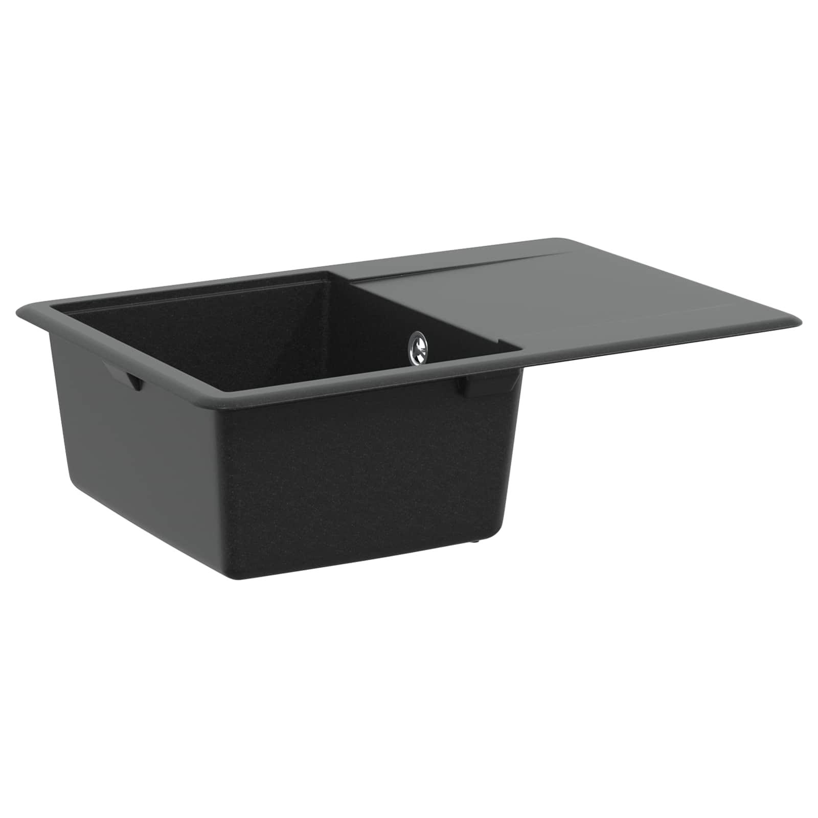 Vask Sort 670 x 460 mm Granit billede