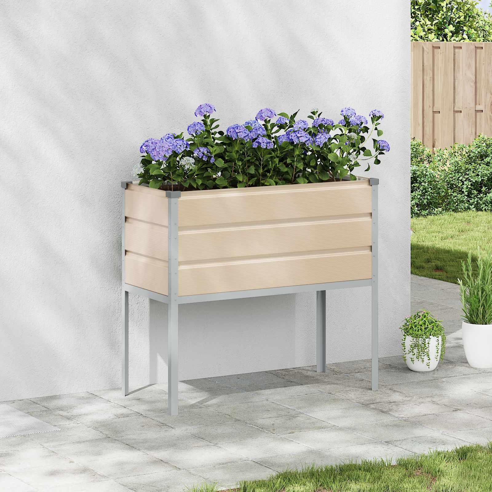 Plantekasse Elfenben 100 x 45 x 90 cm Galvaniseret stål billede