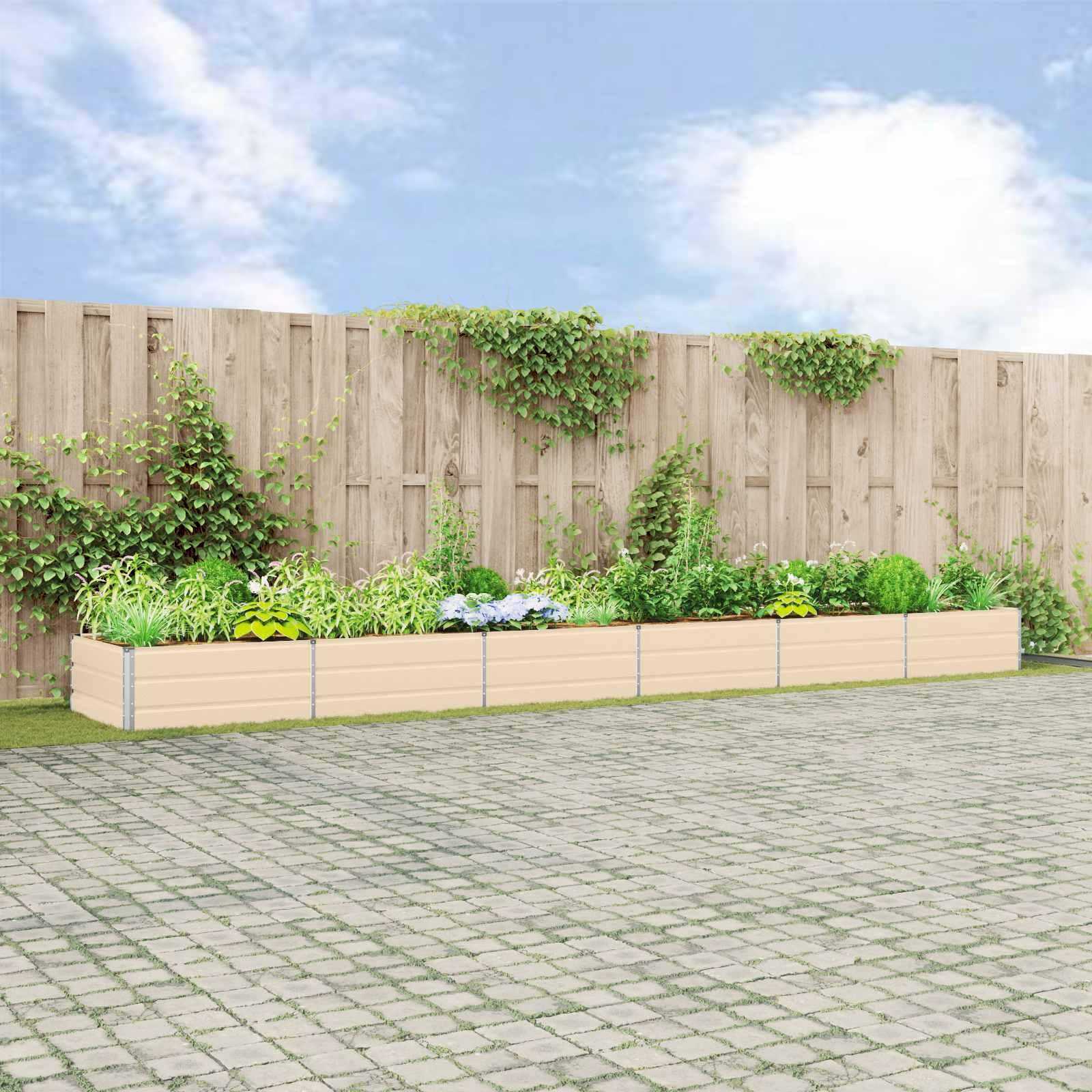 Plantekasse Elfenben 195 x 100 x 45 cm Galvaniseret stål billede